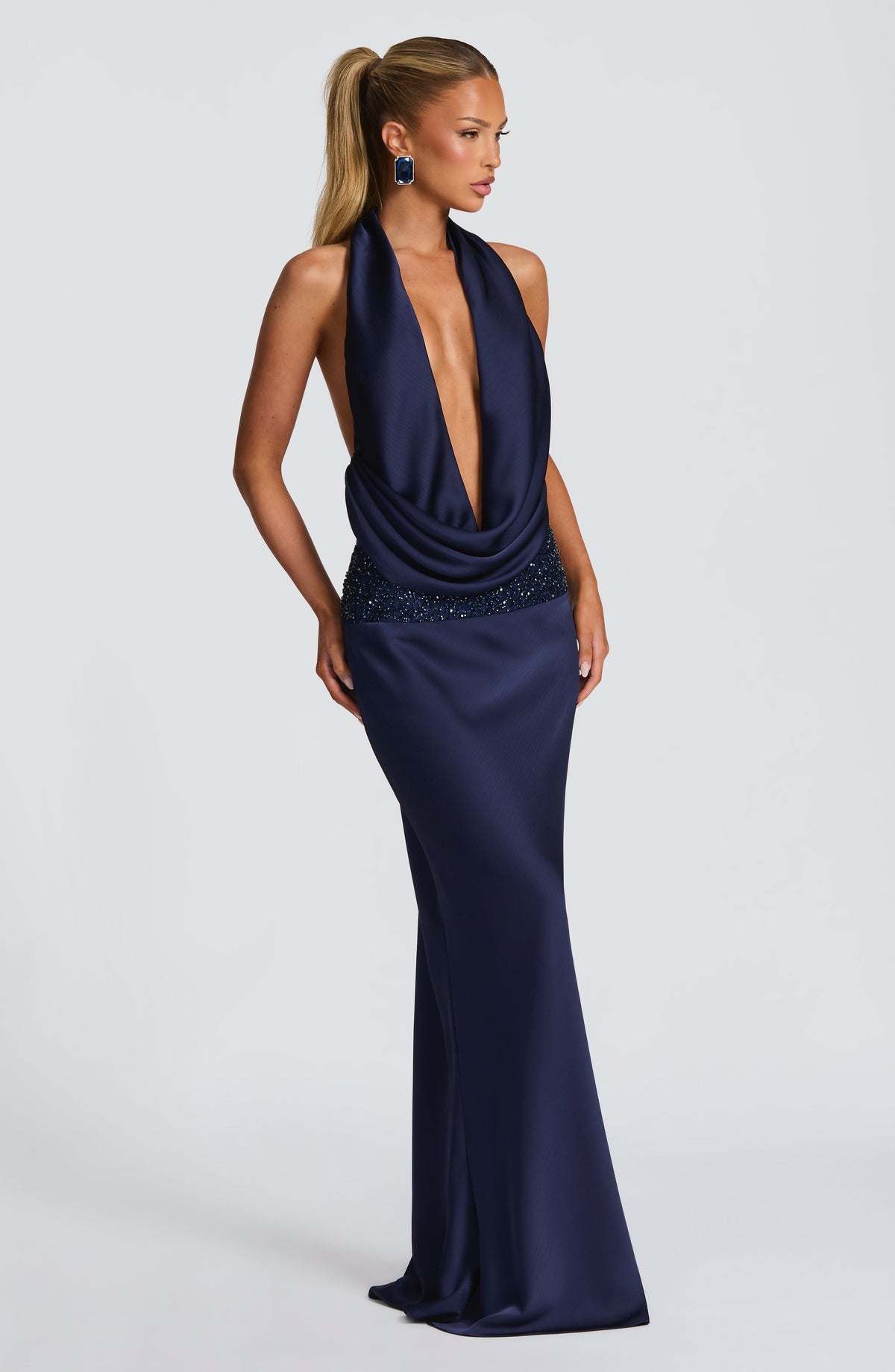 Flourenne Irina Maxi Skirt in Navy