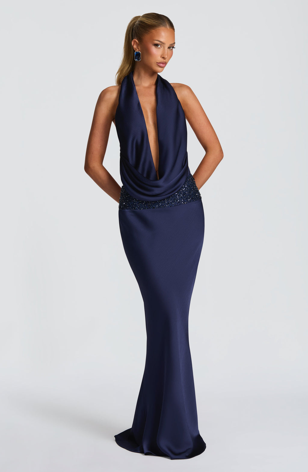 Flourenne Irina Maxi Skirt in Navy