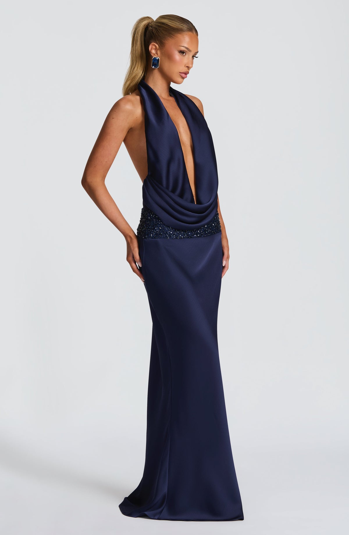 Flourenne Irina Maxi Skirt in Navy