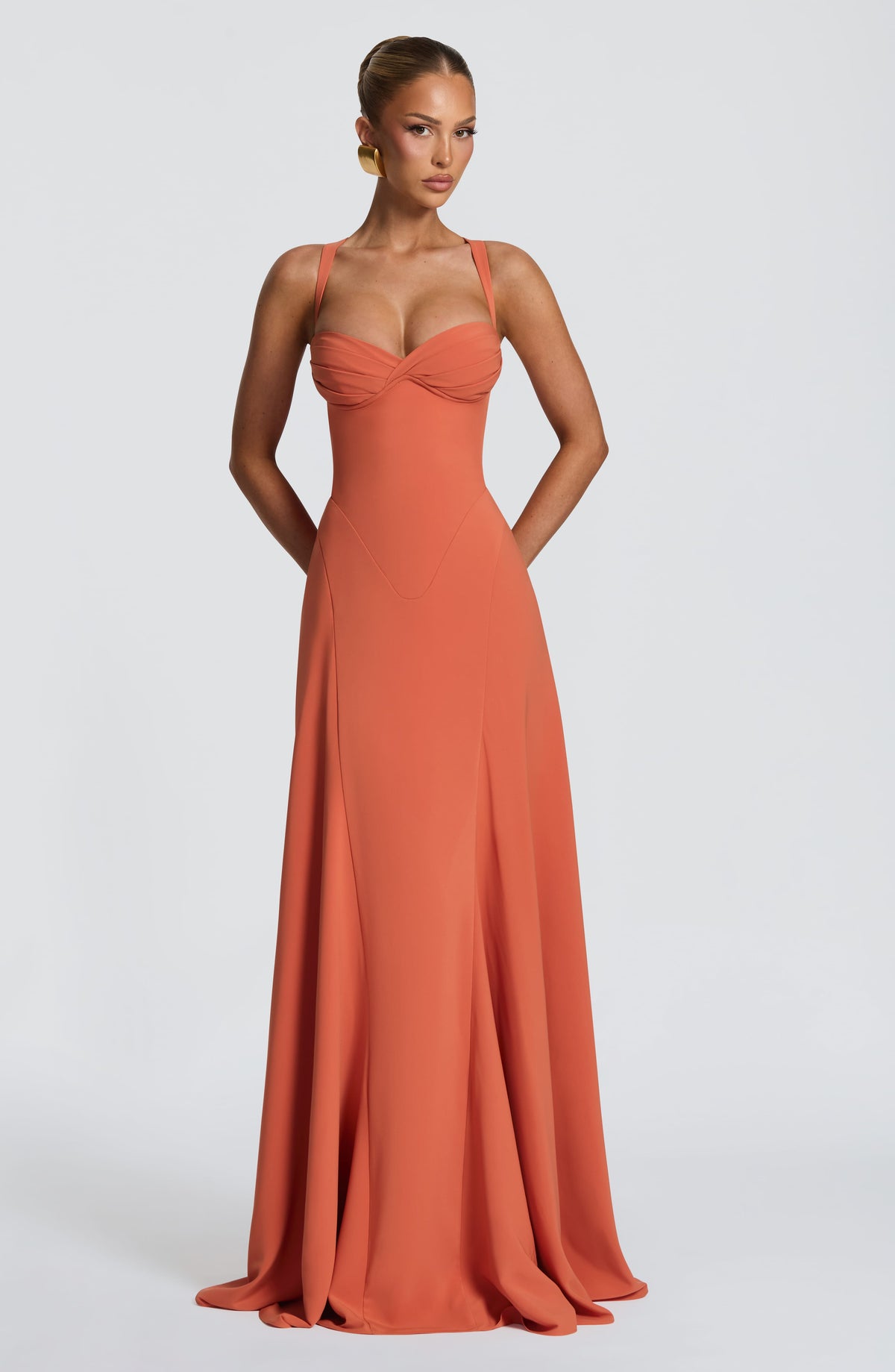 Flourenne Iriya Maxi Dress in Burnt Orange