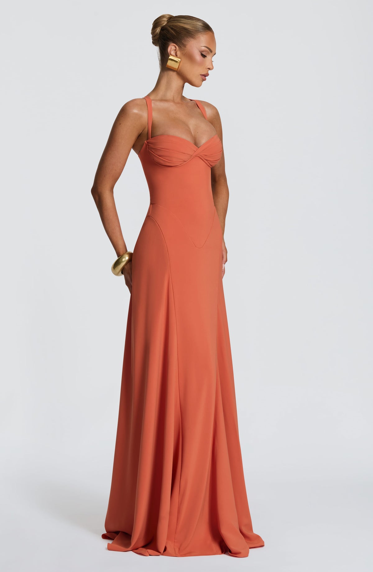Flourenne Iriya Maxi Dress in Burnt Orange