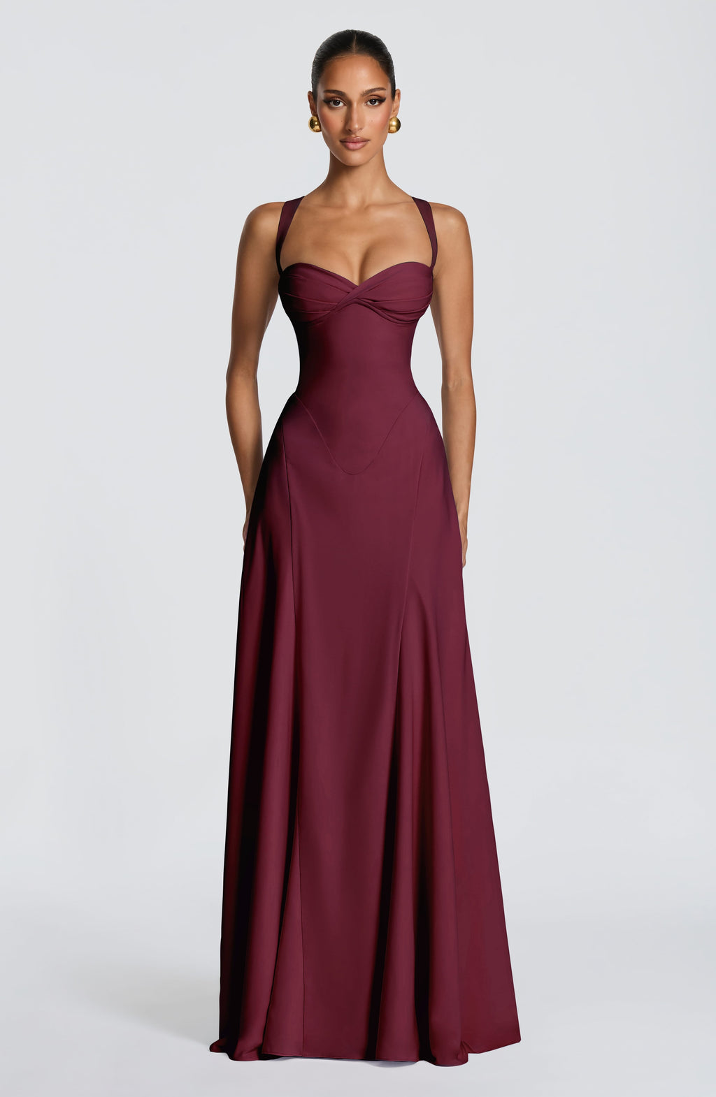 Flourenne Iriya Maxi Dress in Cherry Lacquer