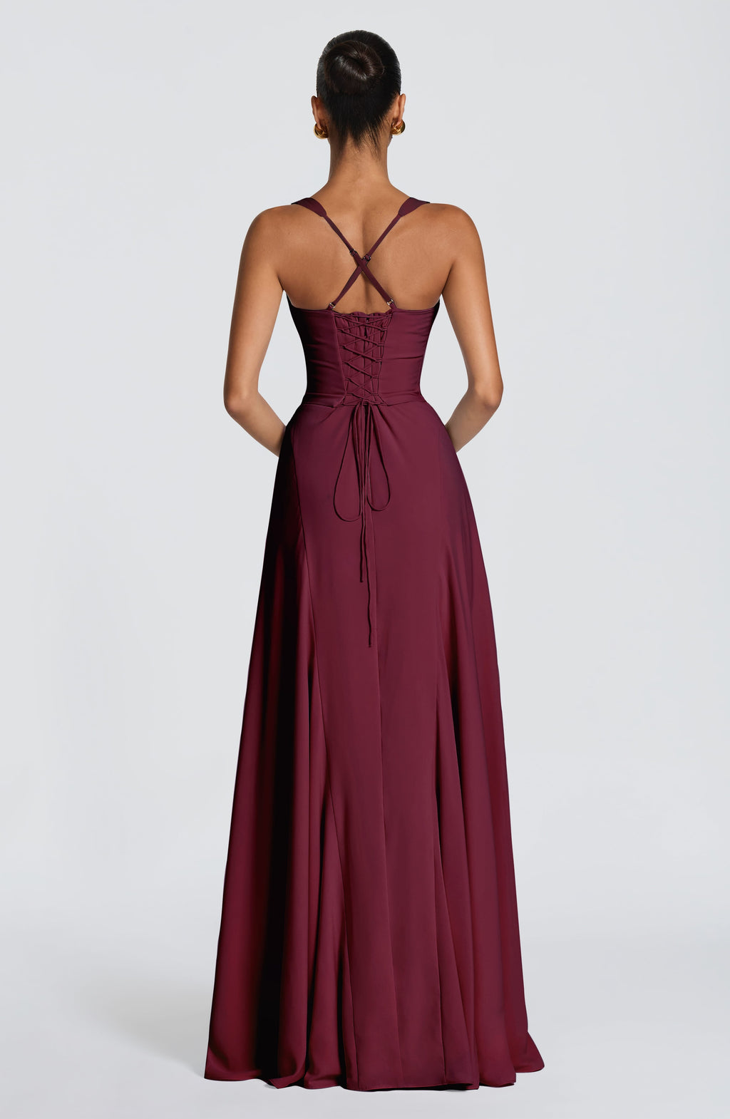 Flourenne Iriya Maxi Dress in Cherry Lacquer