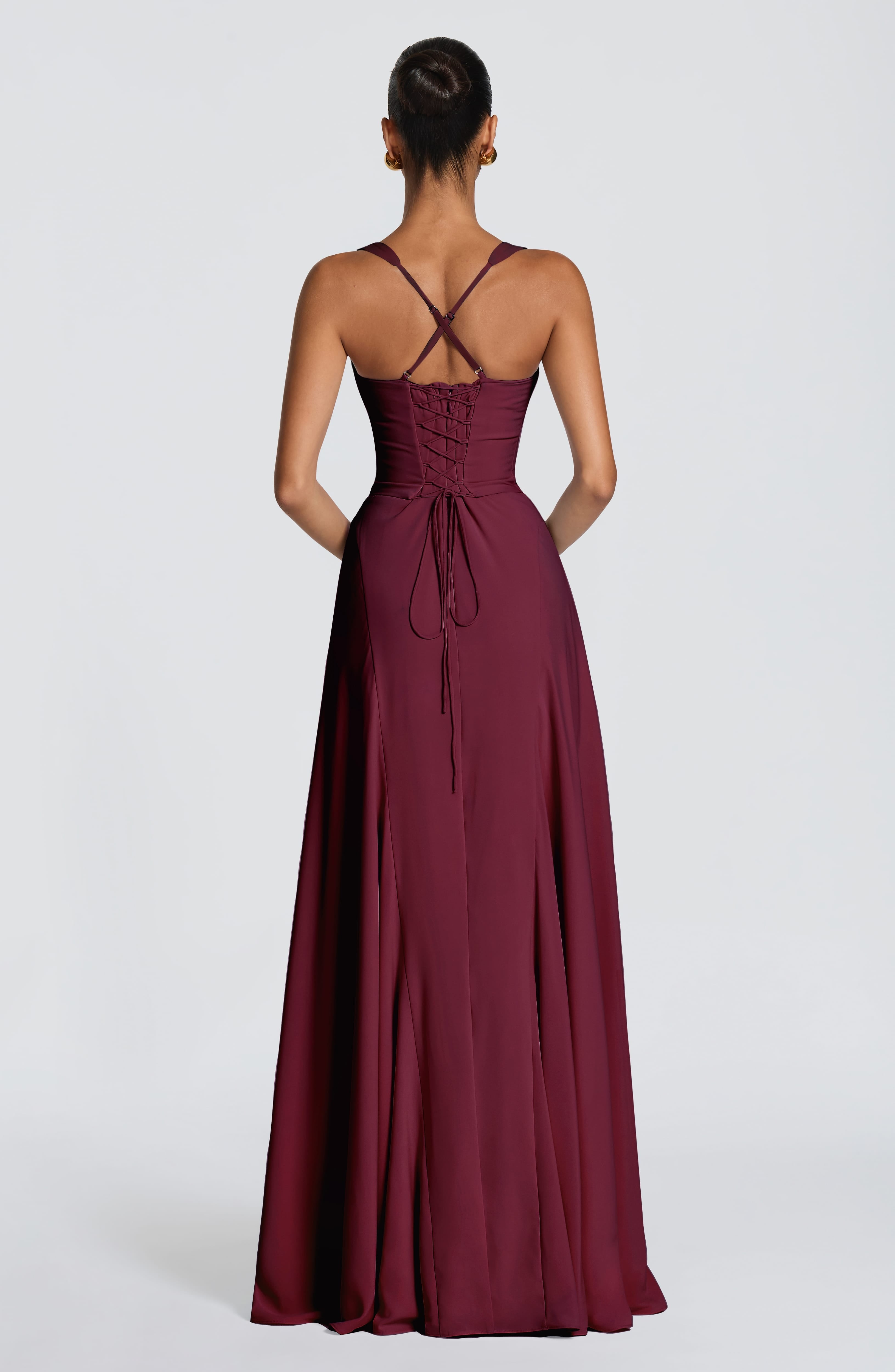 Flourenne Iriya Maxi Dress in Cherry Lacquer