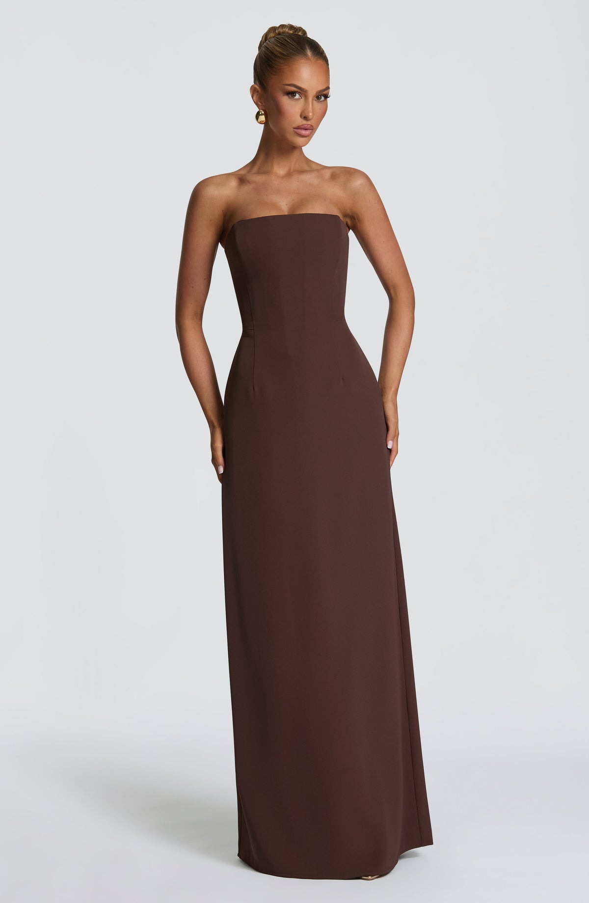 Flourenne Irmena Maxi Dress in Plum Brown