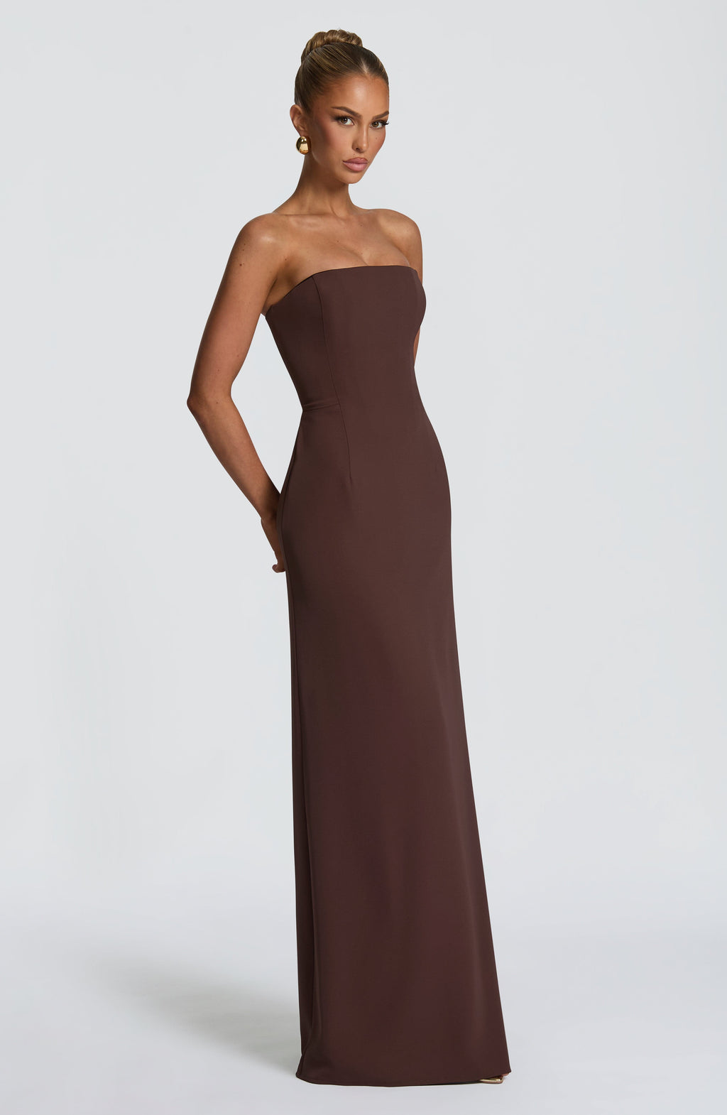 Flourenne Irmena Maxi Dress in Plum Brown