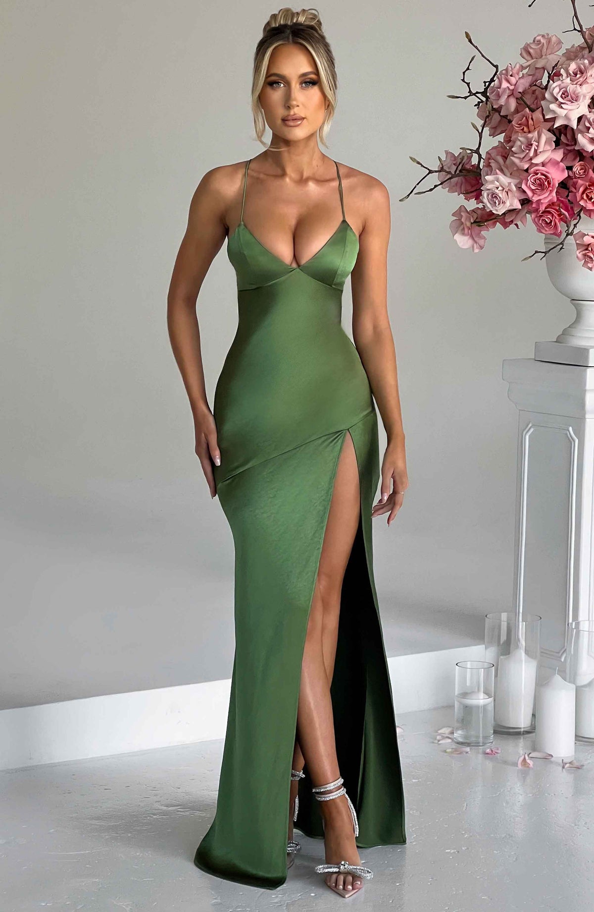 Flourenne Isabeau Maxi Dress in Emerald