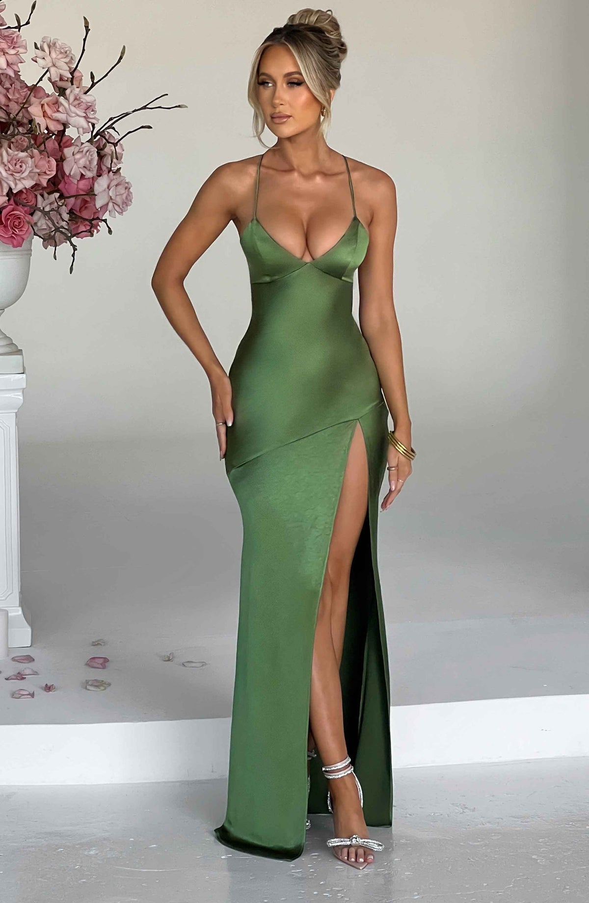 Flourenne Isabeau Maxi Dress in Emerald