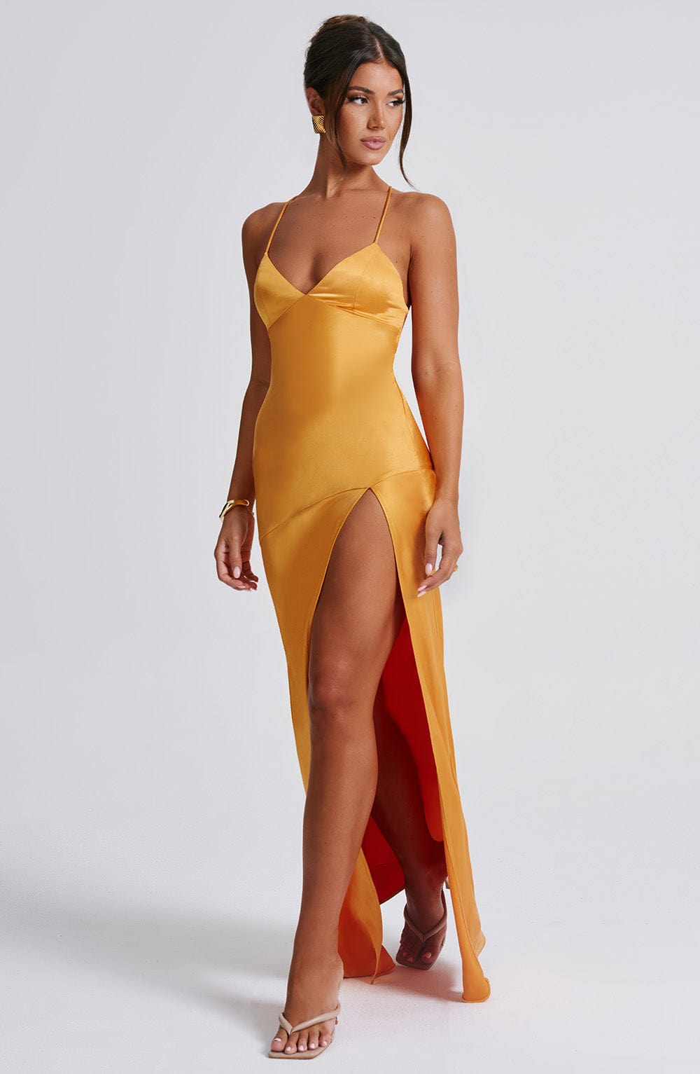 Flourenne Isabeau Maxi Dress in Tangerine