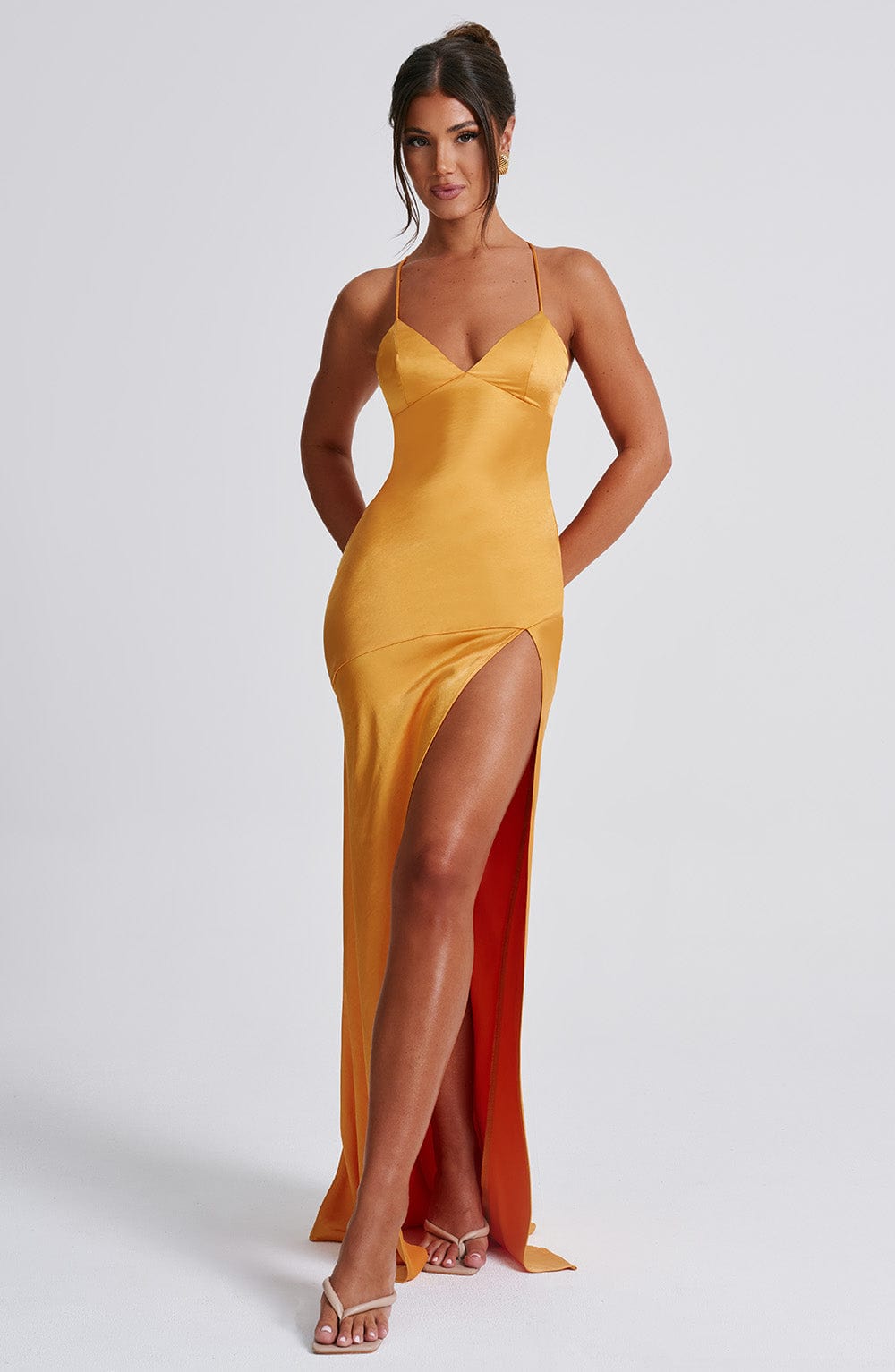 Flourenne Isabeau Maxi Dress in Tangerine