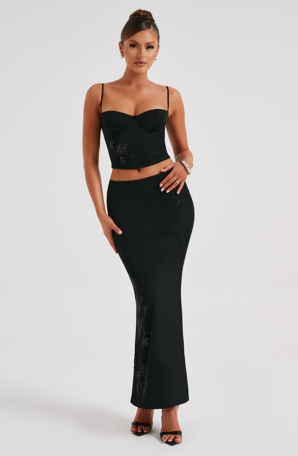 Flourenne Izia Maxi Skirt in Black