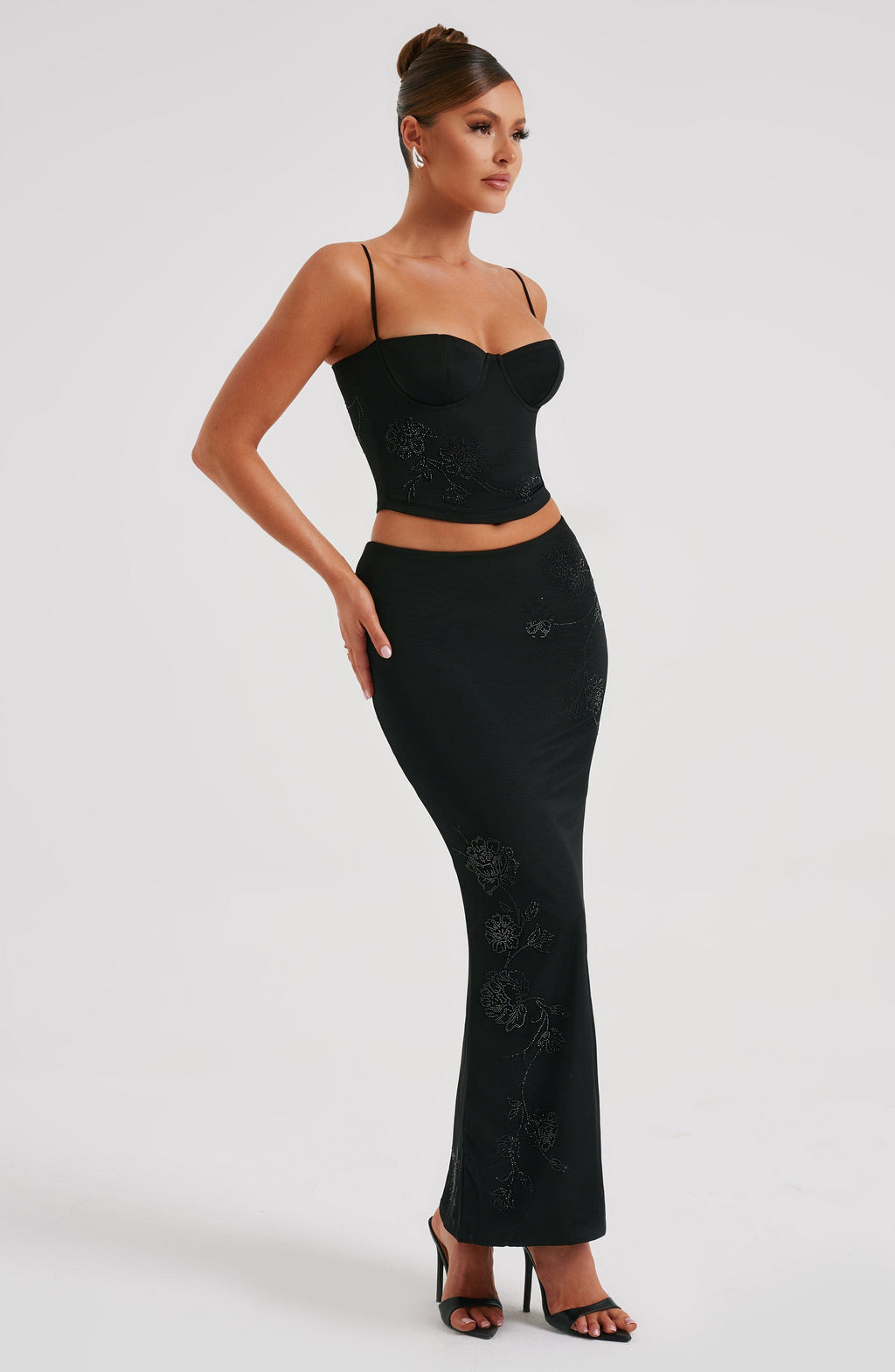 Flourenne Izia Maxi Skirt in Black