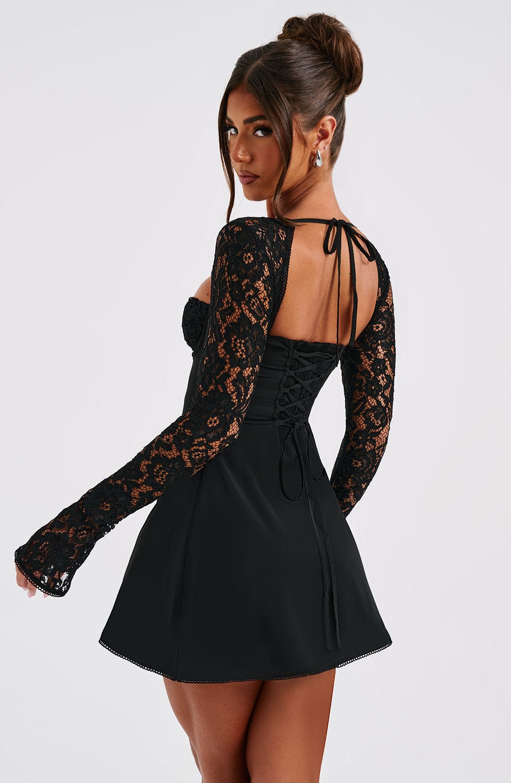 Flourenne Jacinthe Mini Dress in Black