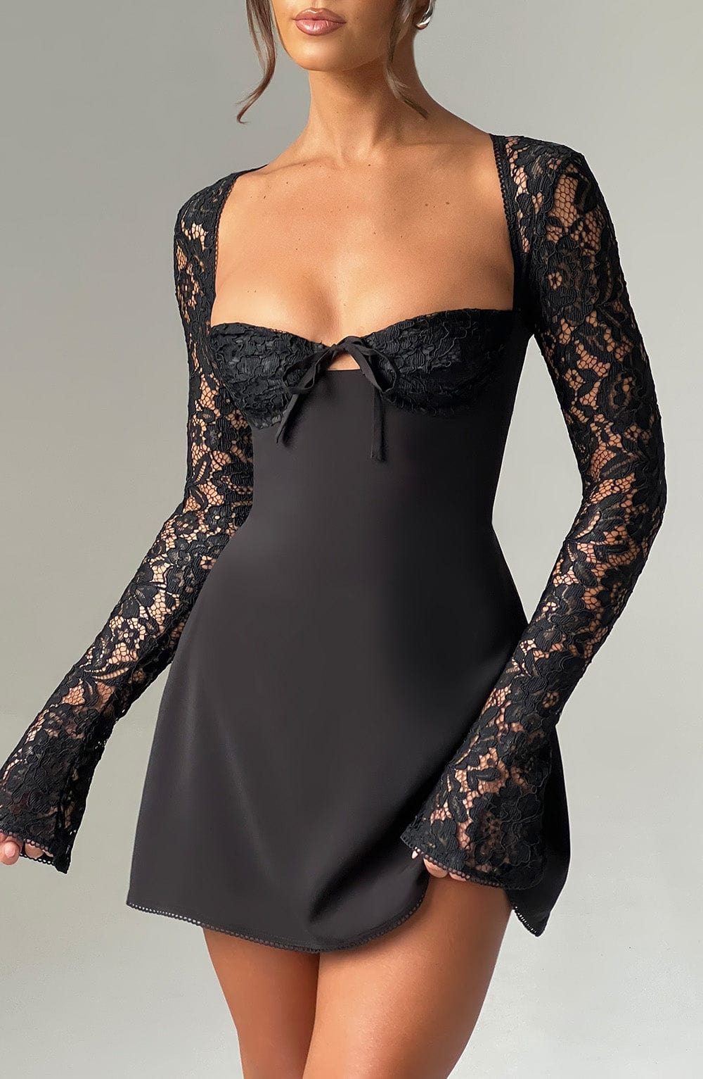 Flourenne Jacinthe Mini Dress in Black