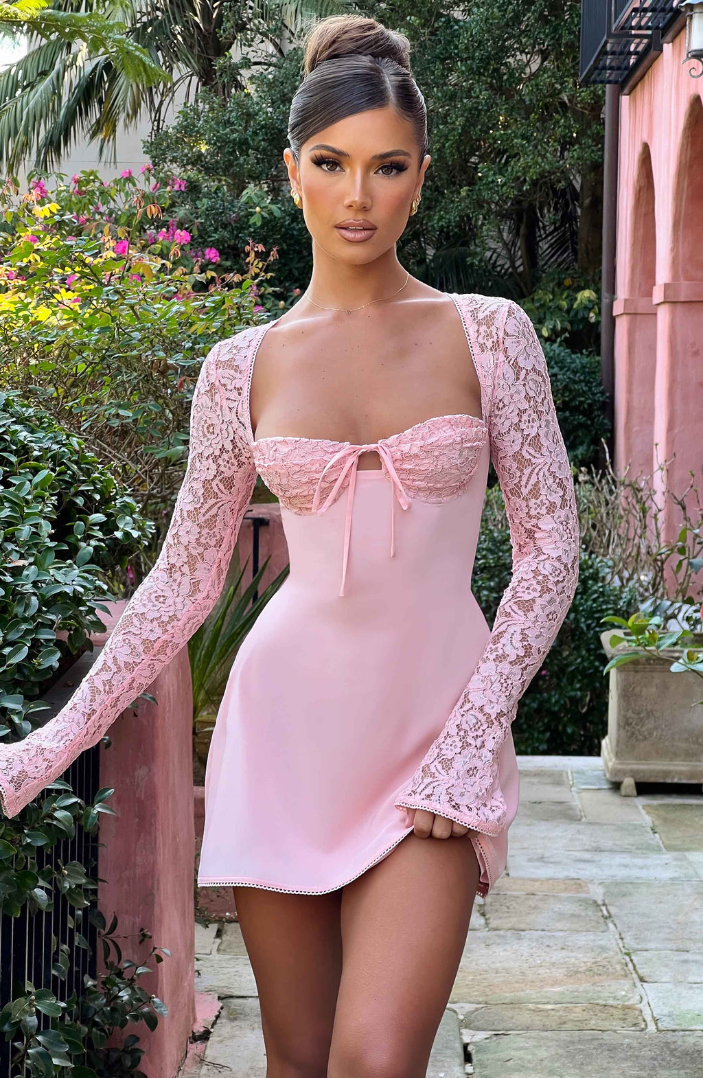Flourenne Jacinthe Mini Dress in Blush