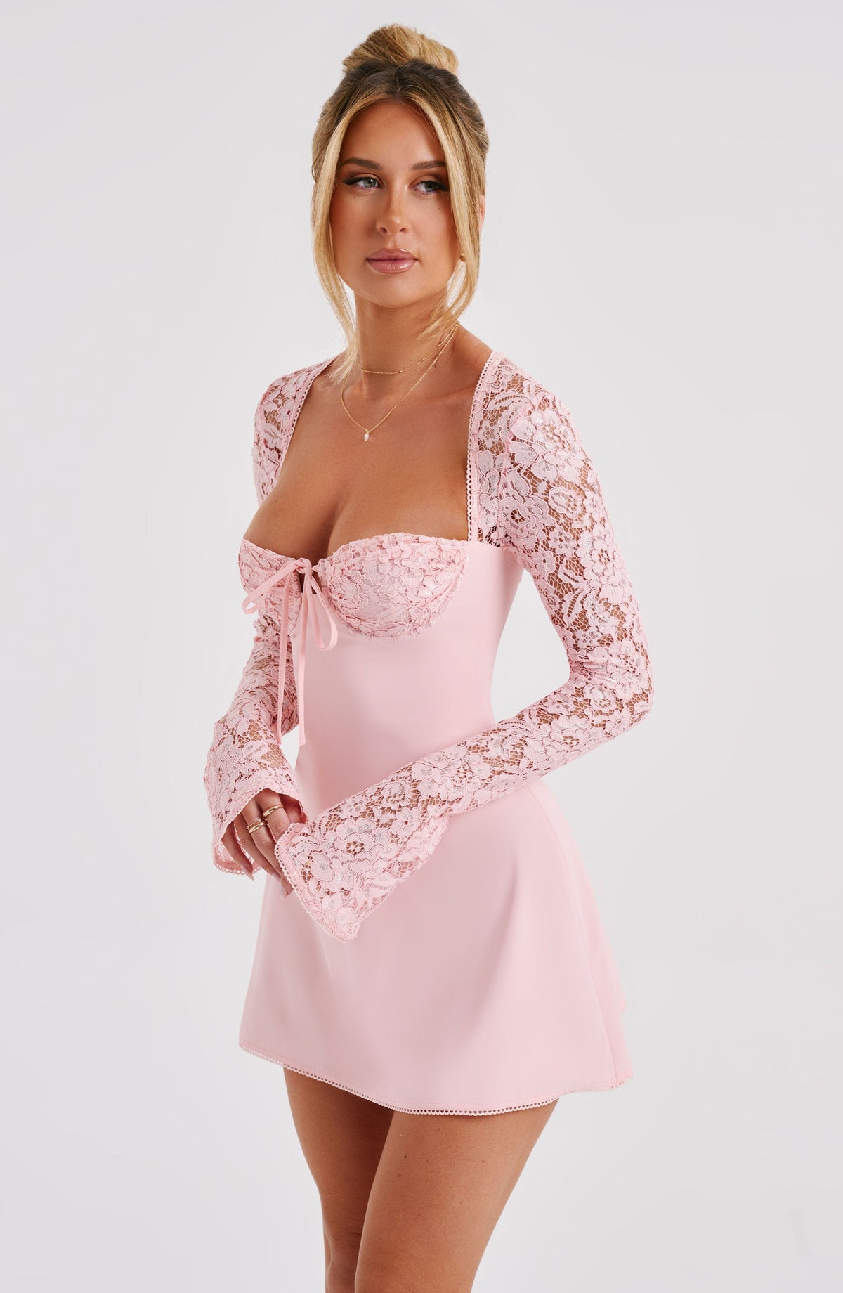 Flourenne Jacinthe Mini Dress in Blush