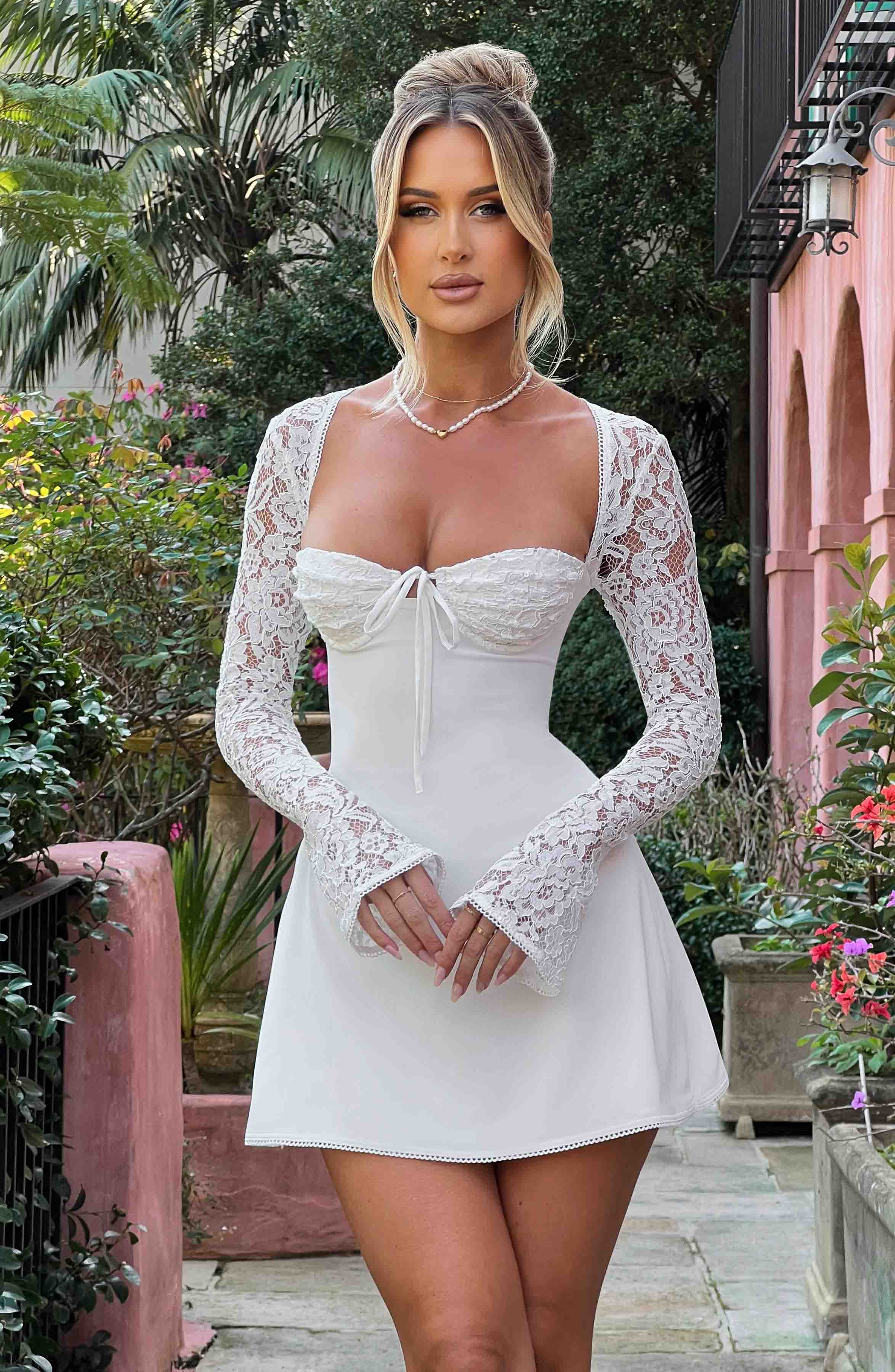 Flourenne Jacinthe Mini Dress in Ivory