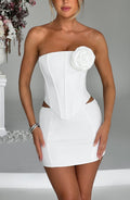 Flourenne Jacquia Mini Skirt in Ivory