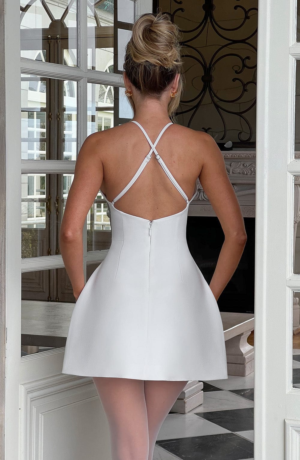 Flourenne Jaine Mini Dress in Ivory