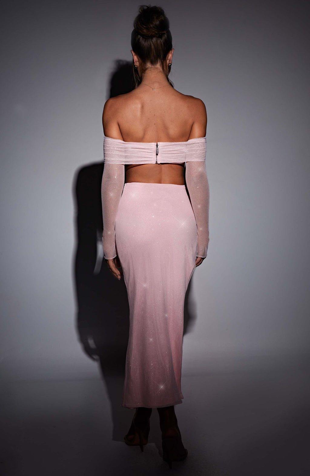 Flourenne Janae Maxi Skirt in Pink Sparkle
