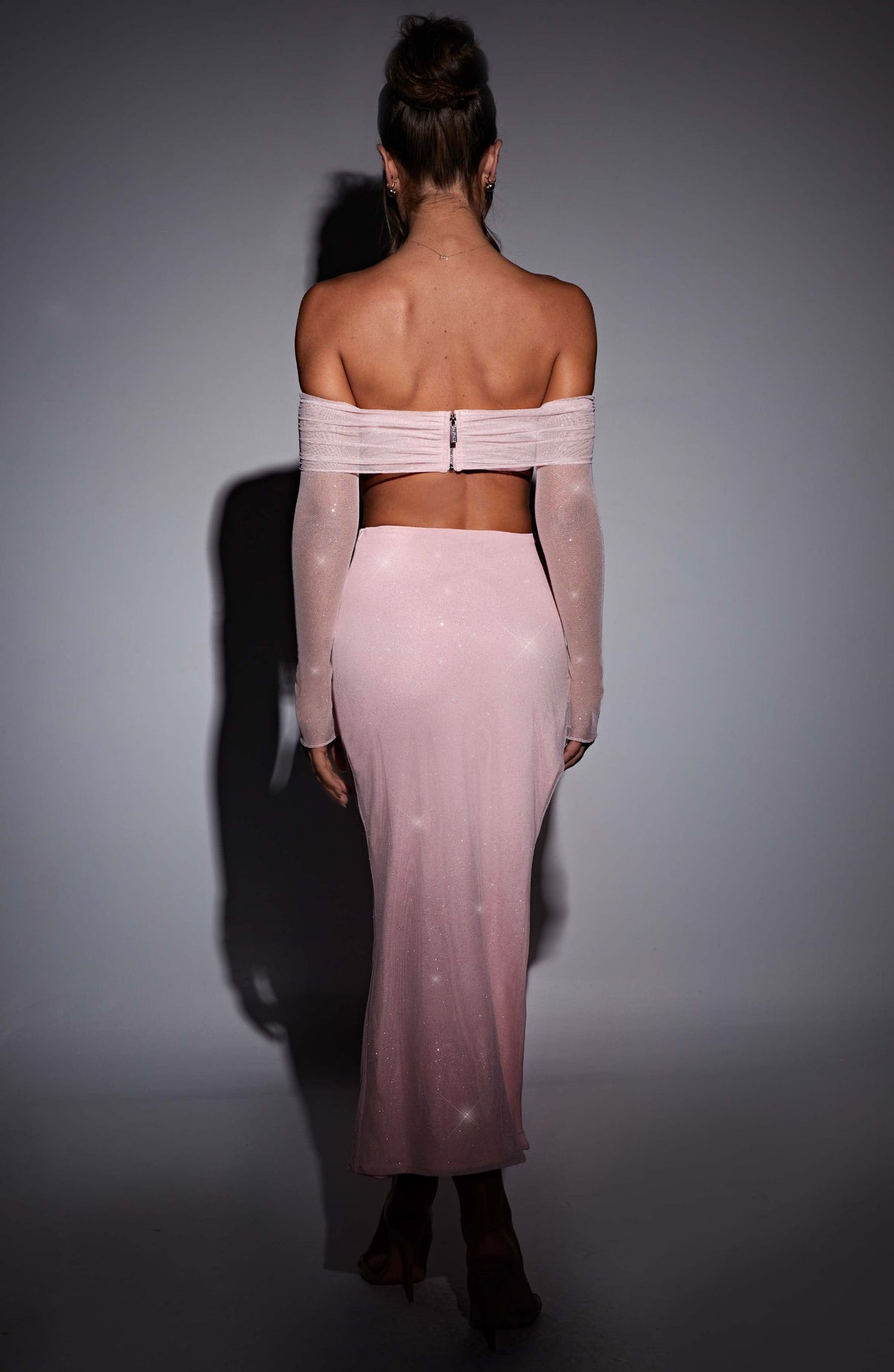 Flourenne Janae Maxi Skirt in Pink Sparkle