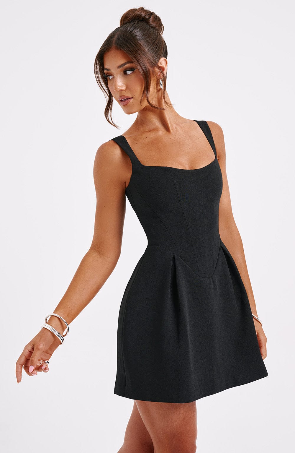 Flourenne Janelia Mini Dress in Black