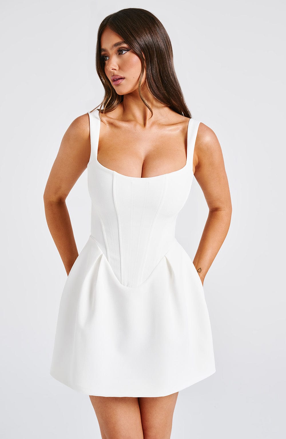 Flourenne Janelia Mini Dress in Ivory