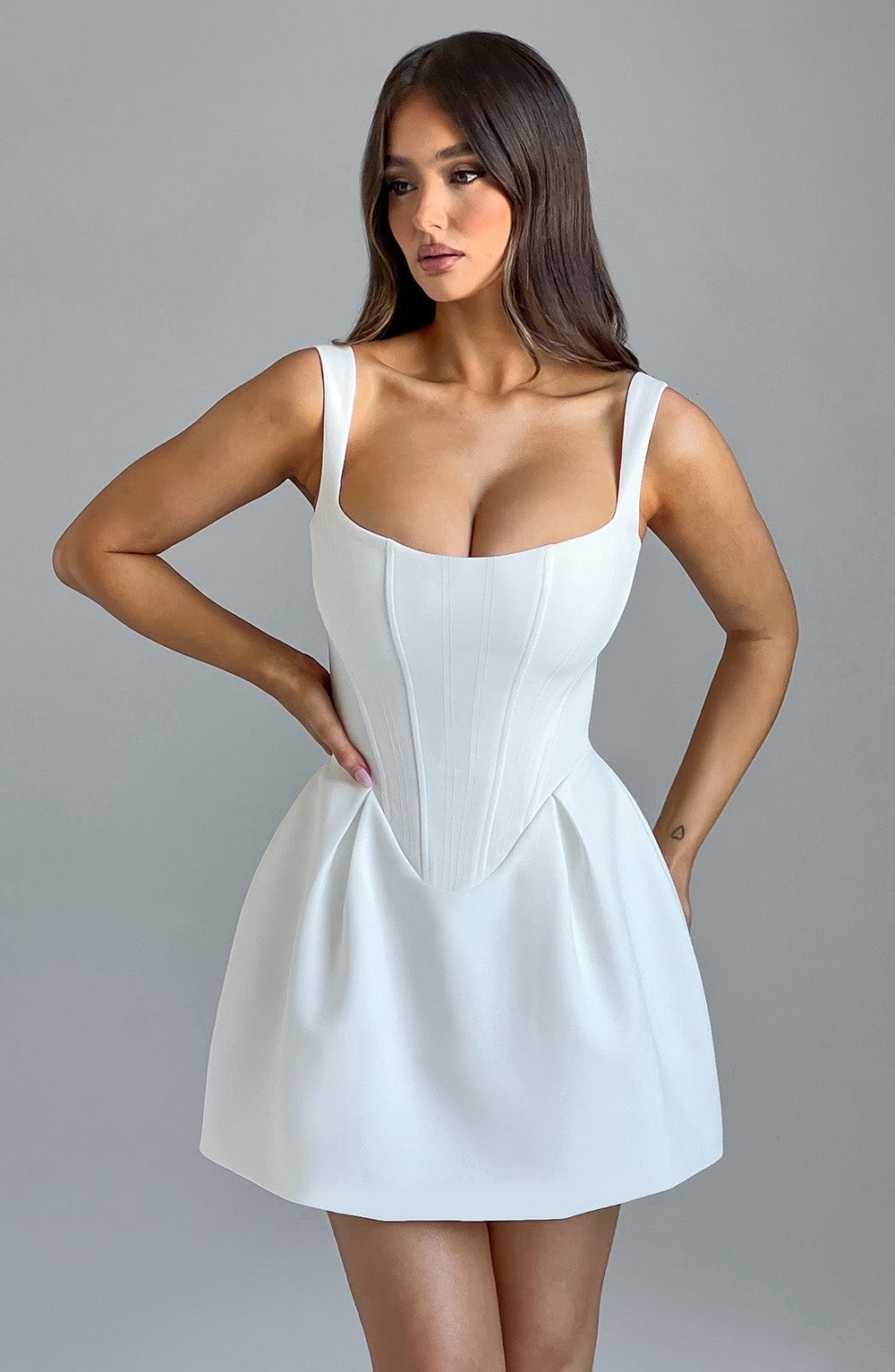 Flourenne Janelia Mini Dress in Ivory