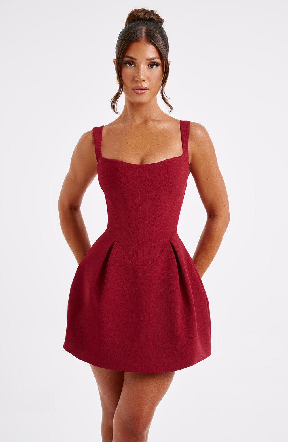 Flourenne Janelia Mini Dress in Wine