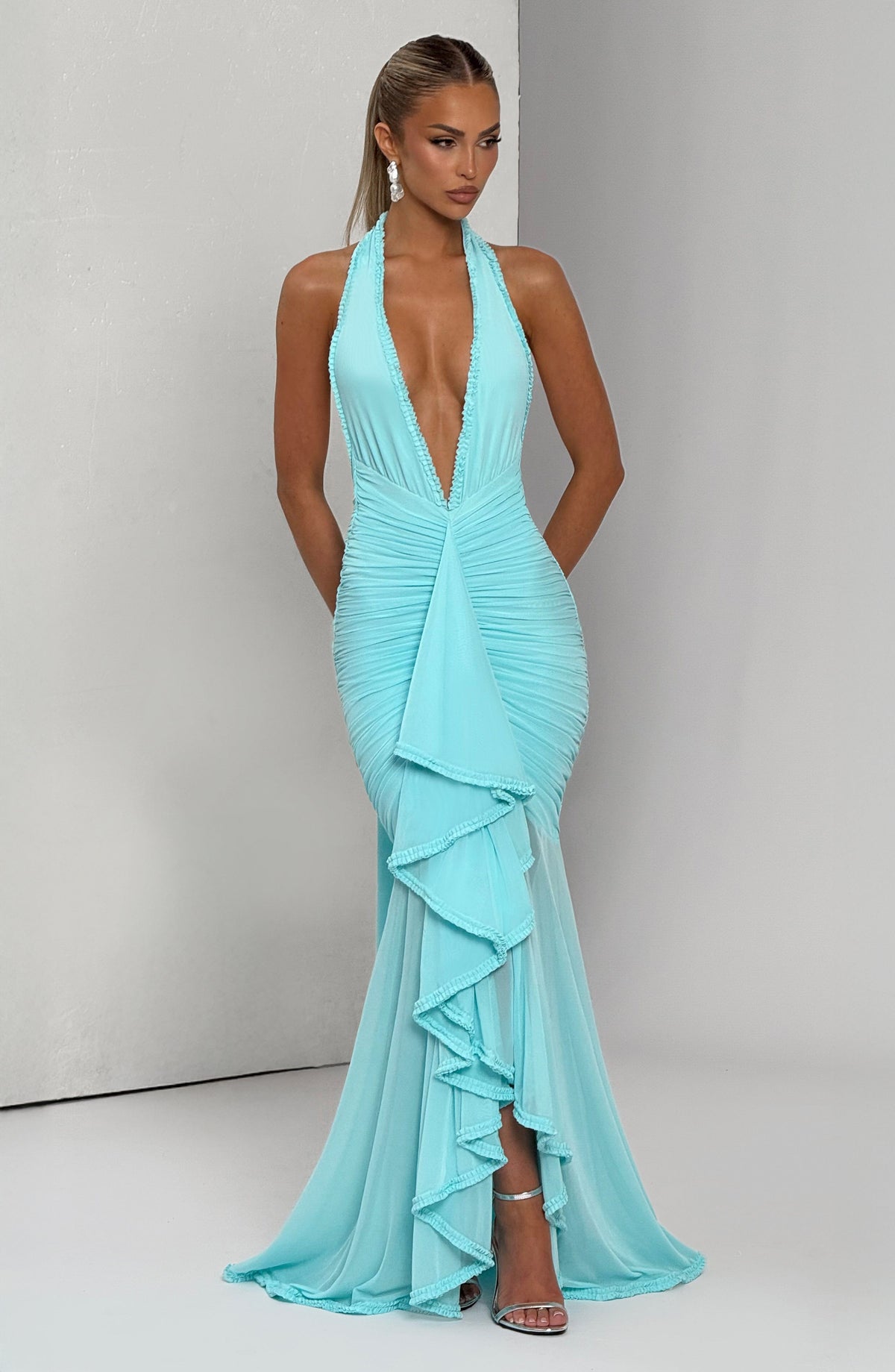 Flourenne Janesse Maxi Dress in Aqua