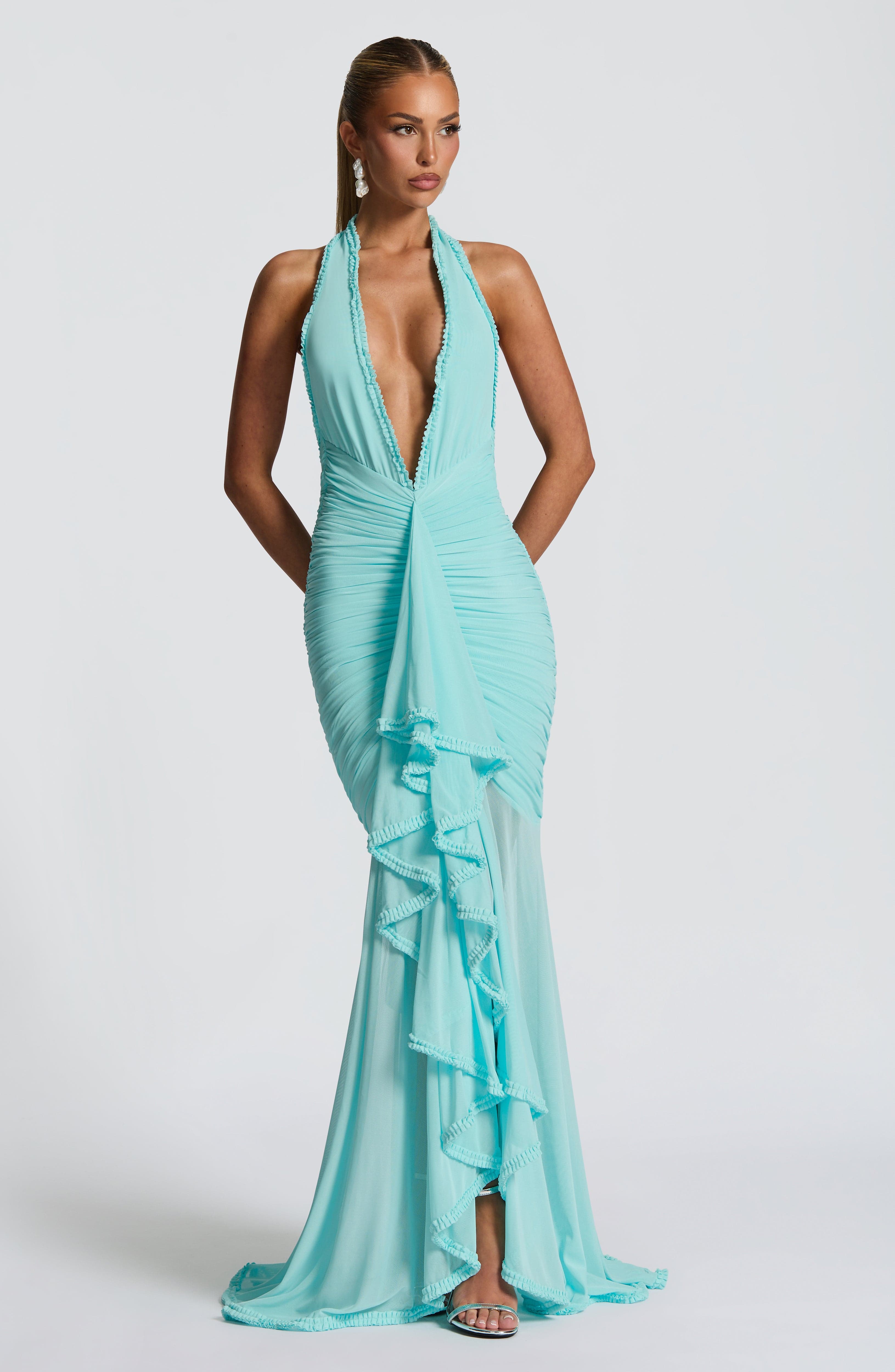 Flourenne Janesse Maxi Dress in Aqua
