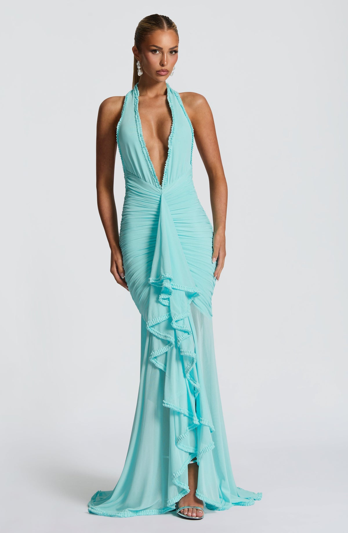 Flourenne Janesse Maxi Dress in Aqua