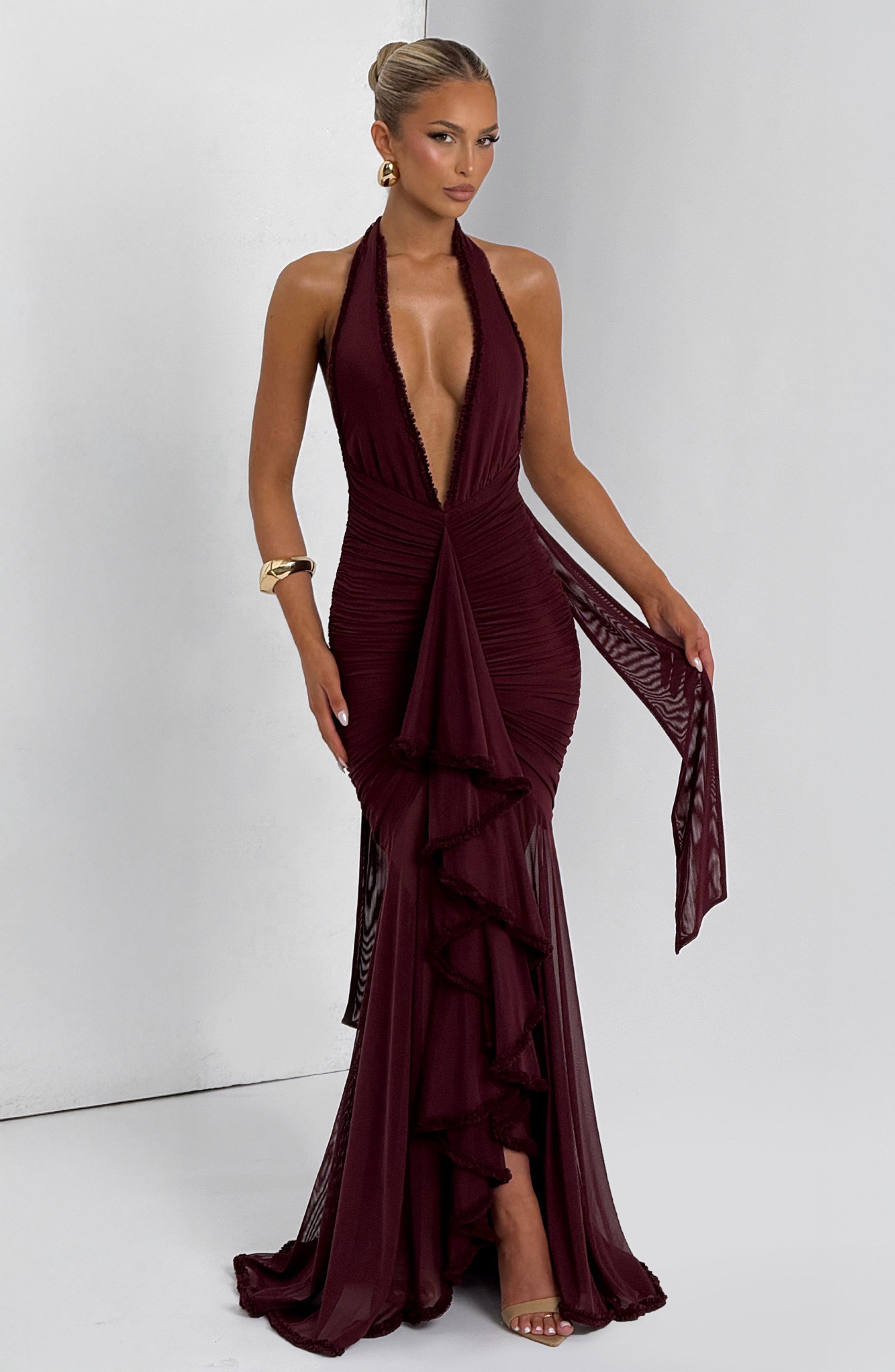 Flourenne Janesse Maxi Dress in Cherry Lacquer