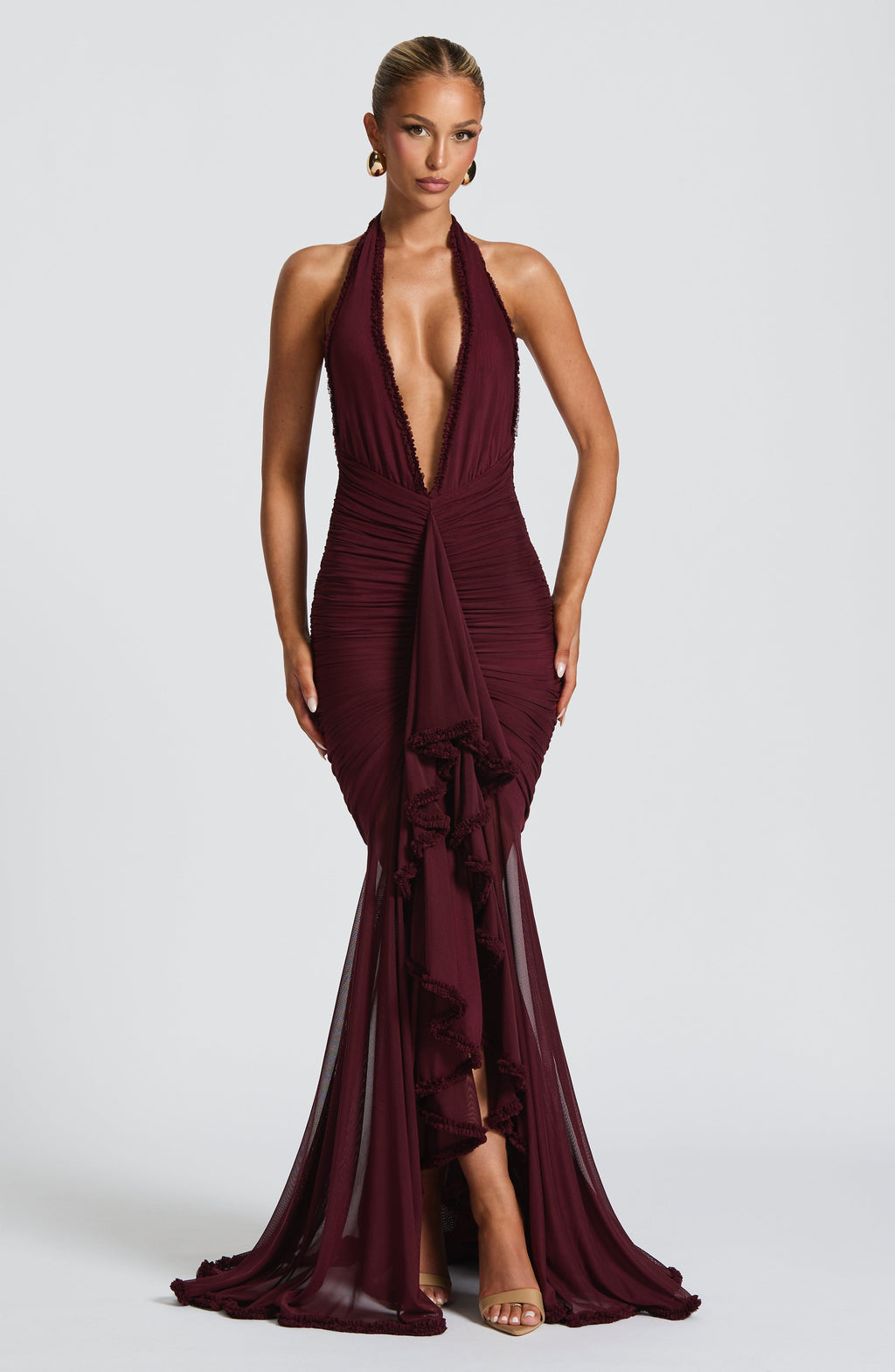 Flourenne Janesse Maxi Dress in Cherry Lacquer