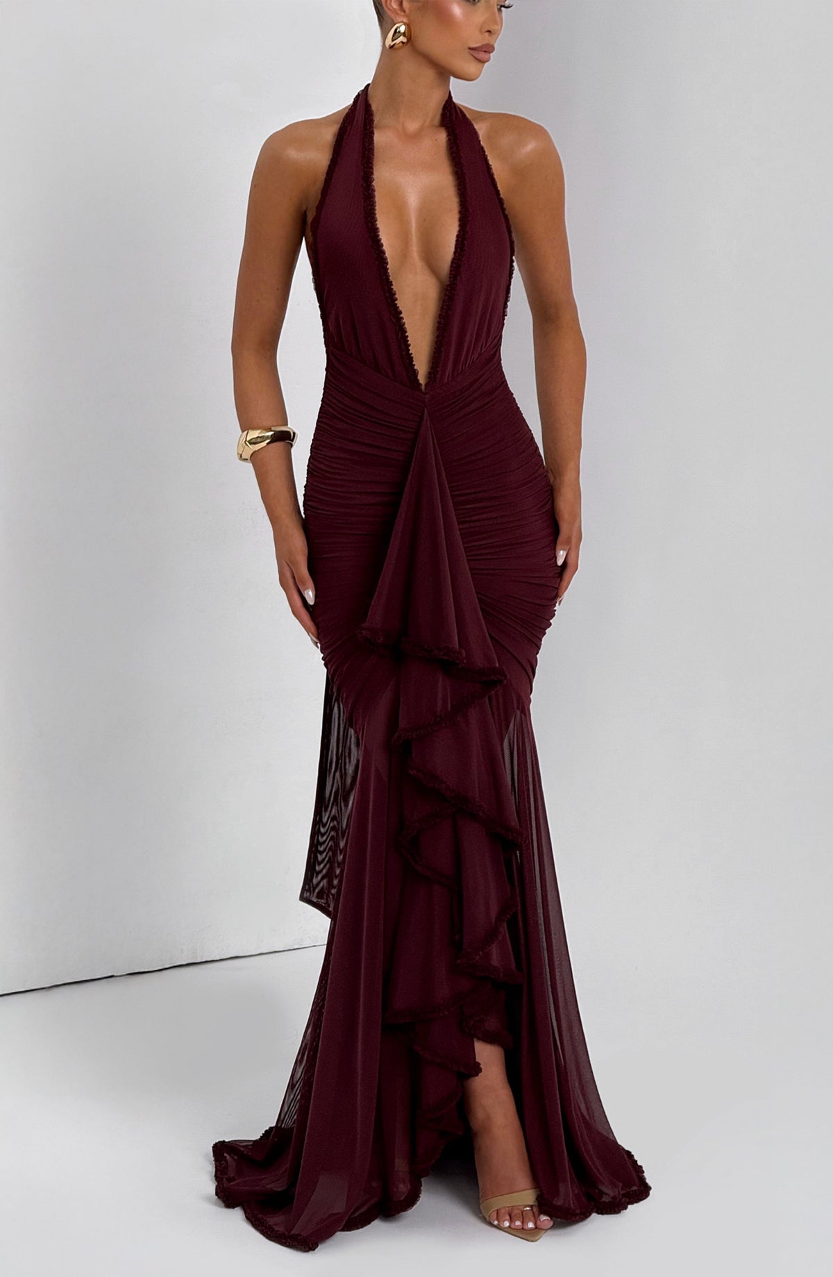 Flourenne Janesse Maxi Dress in Cherry Lacquer