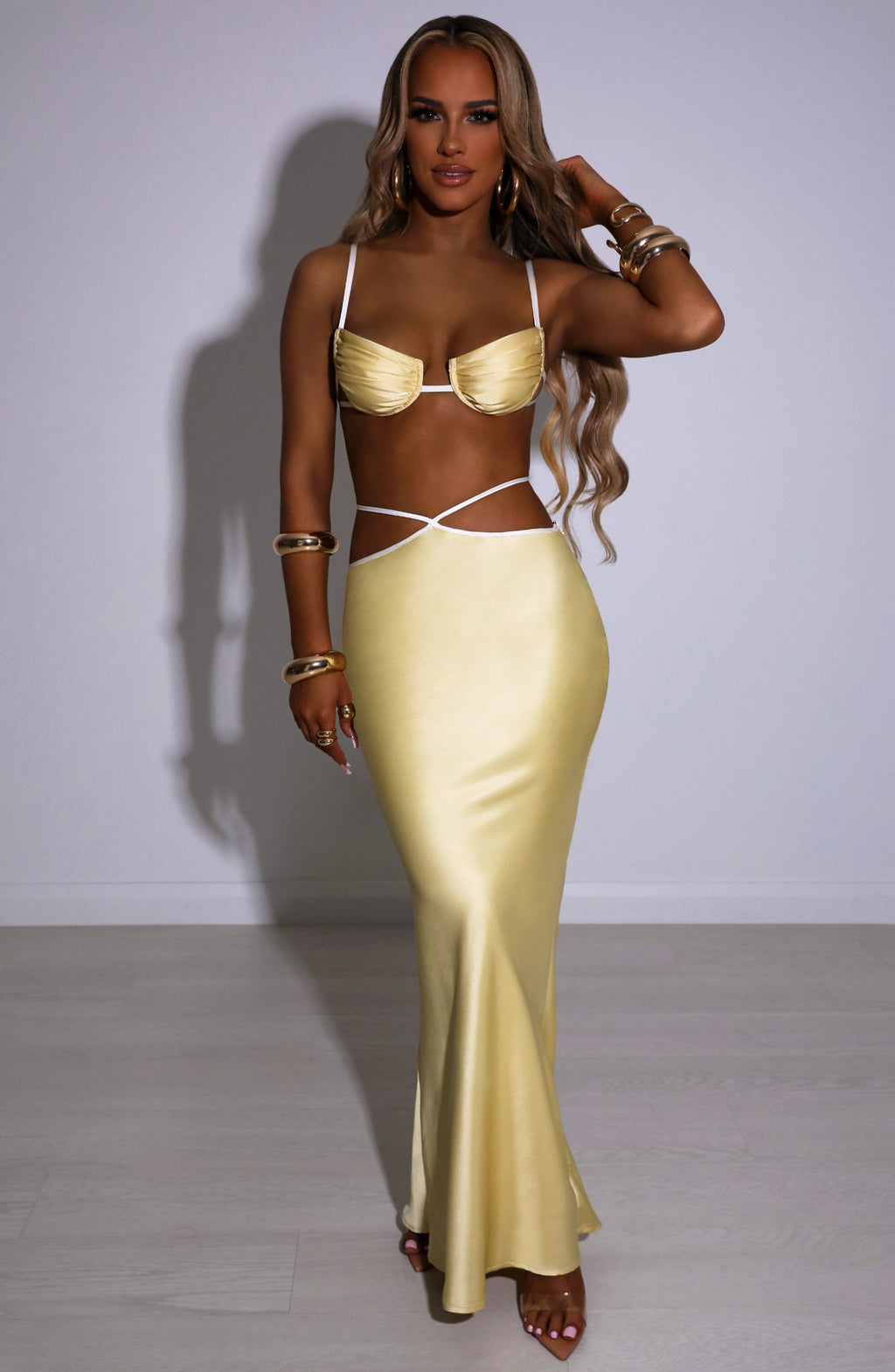 Flourenne Jasmyra Maxi Skirt in Lemon