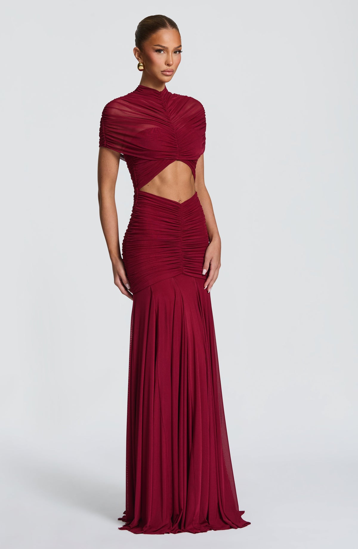 Flourenne Jayla Maxi Dress in Burgundy