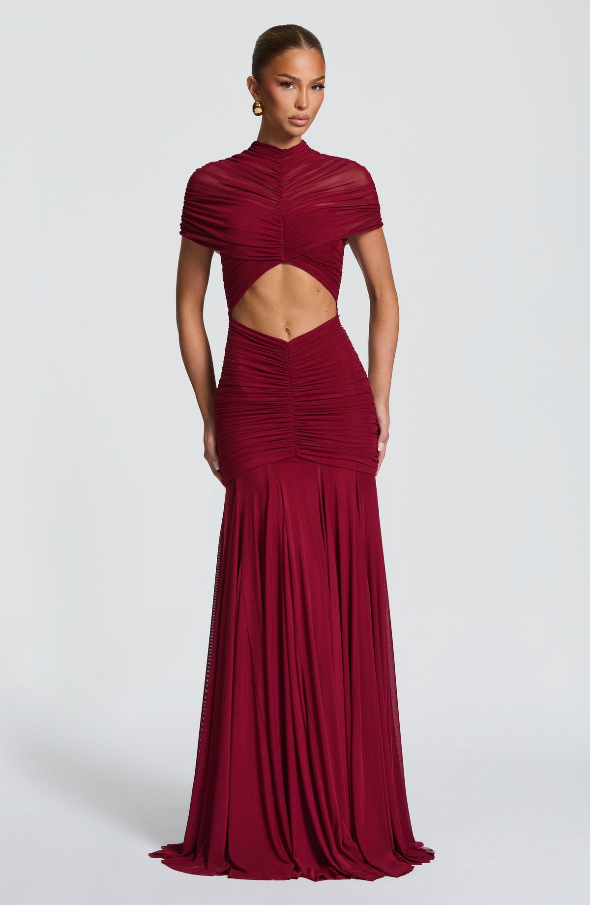 Flourenne Jayla Maxi Dress in Burgundy