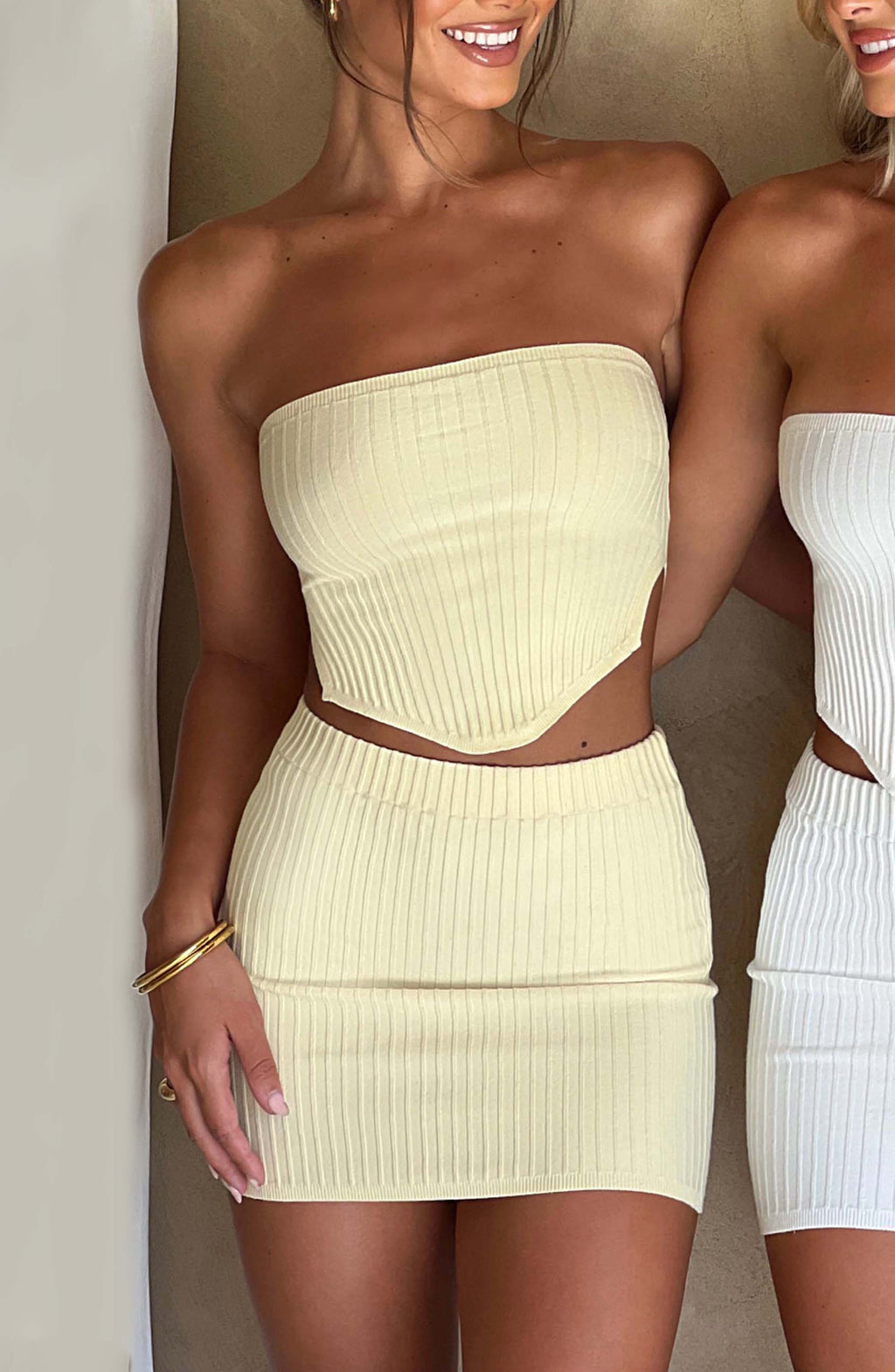 Flourenne Jazlyn Mini Skirt in Lemon