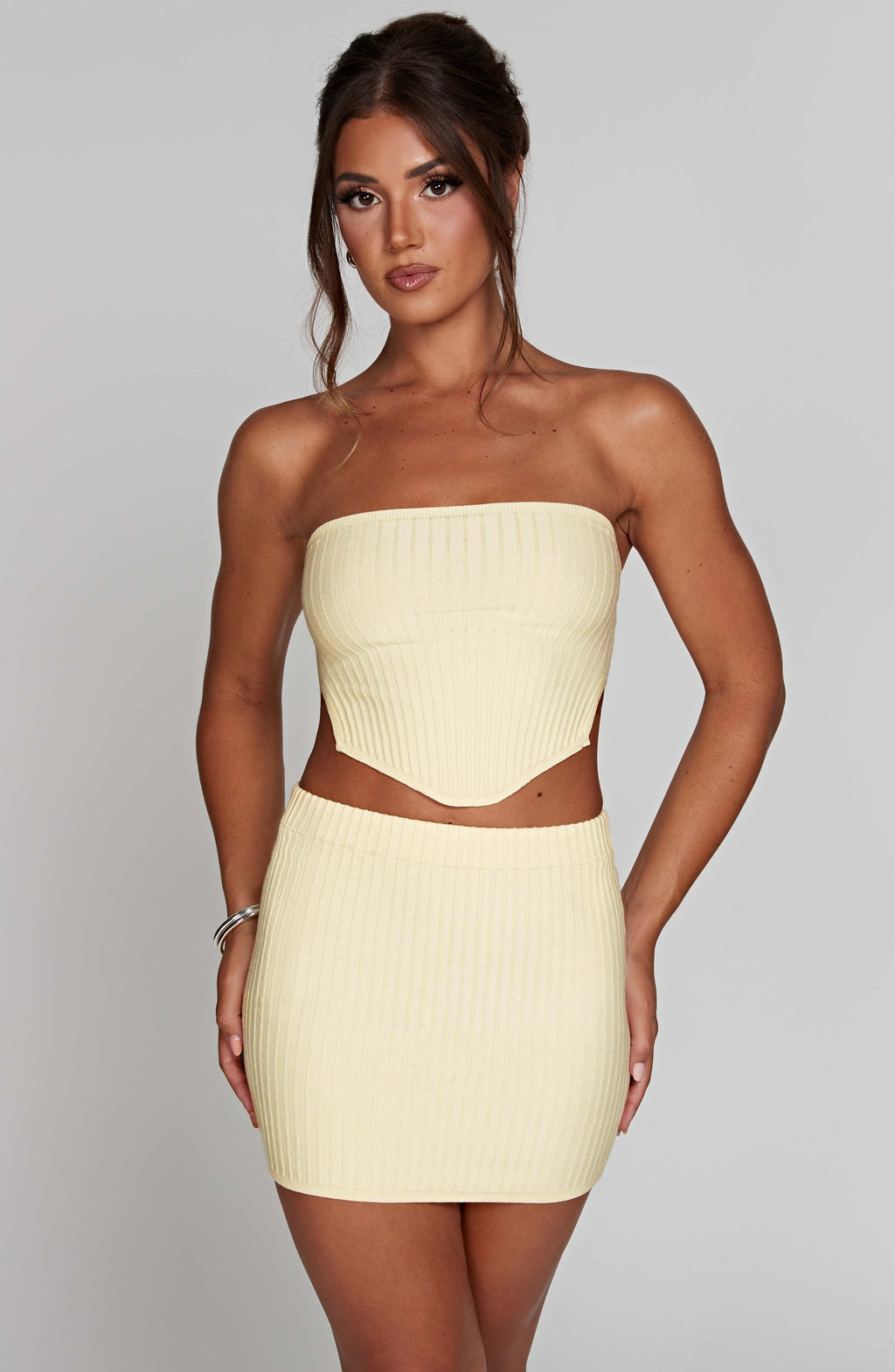 Flourenne Jazlyn Mini Skirt in Lemon