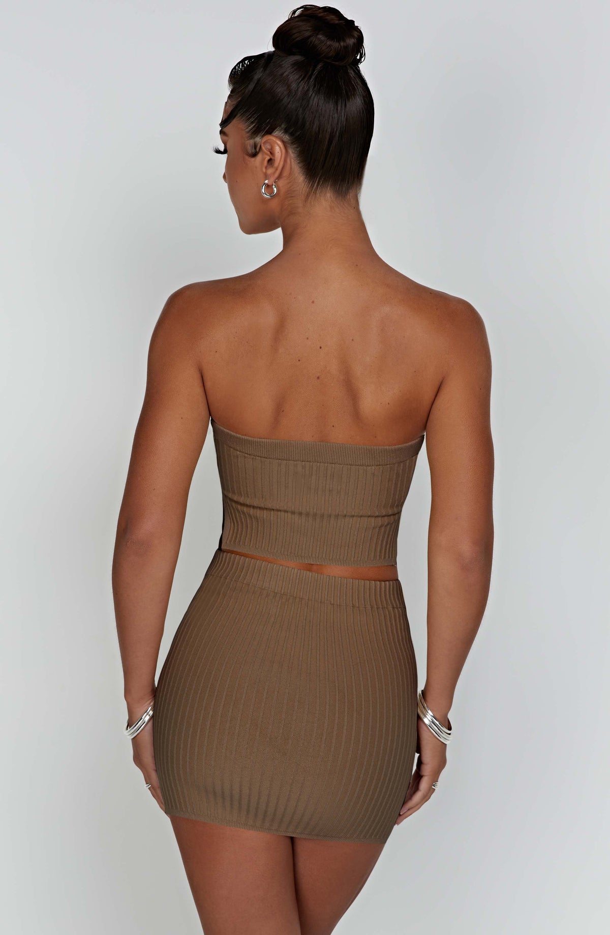 Flourenne Jazlyn Mini Skirt in Mocha