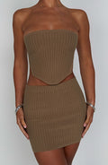 Flourenne Jazlyn Mini Skirt in Mocha