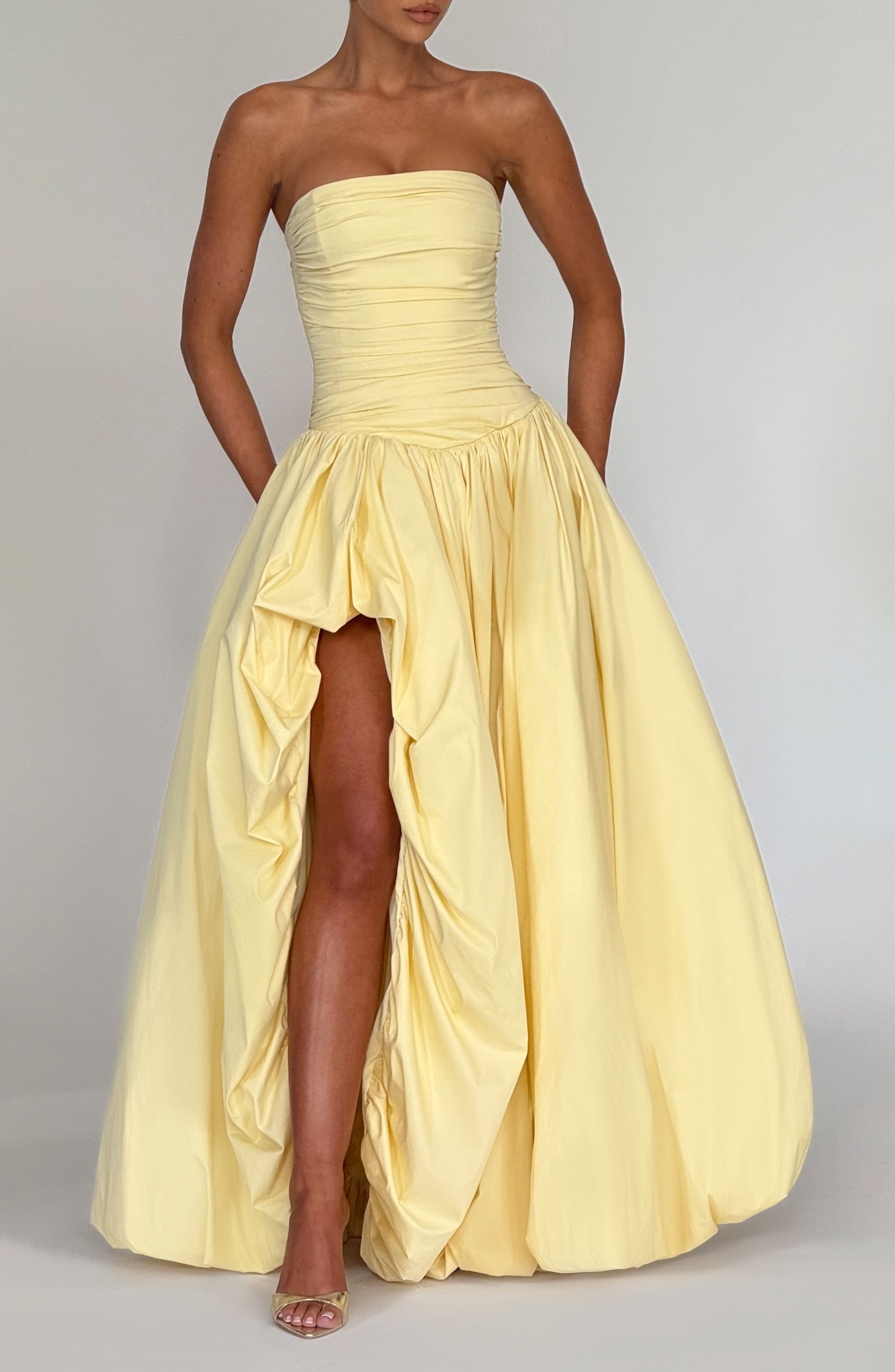 Flourenne Jilena Maxi Dress in Lemon