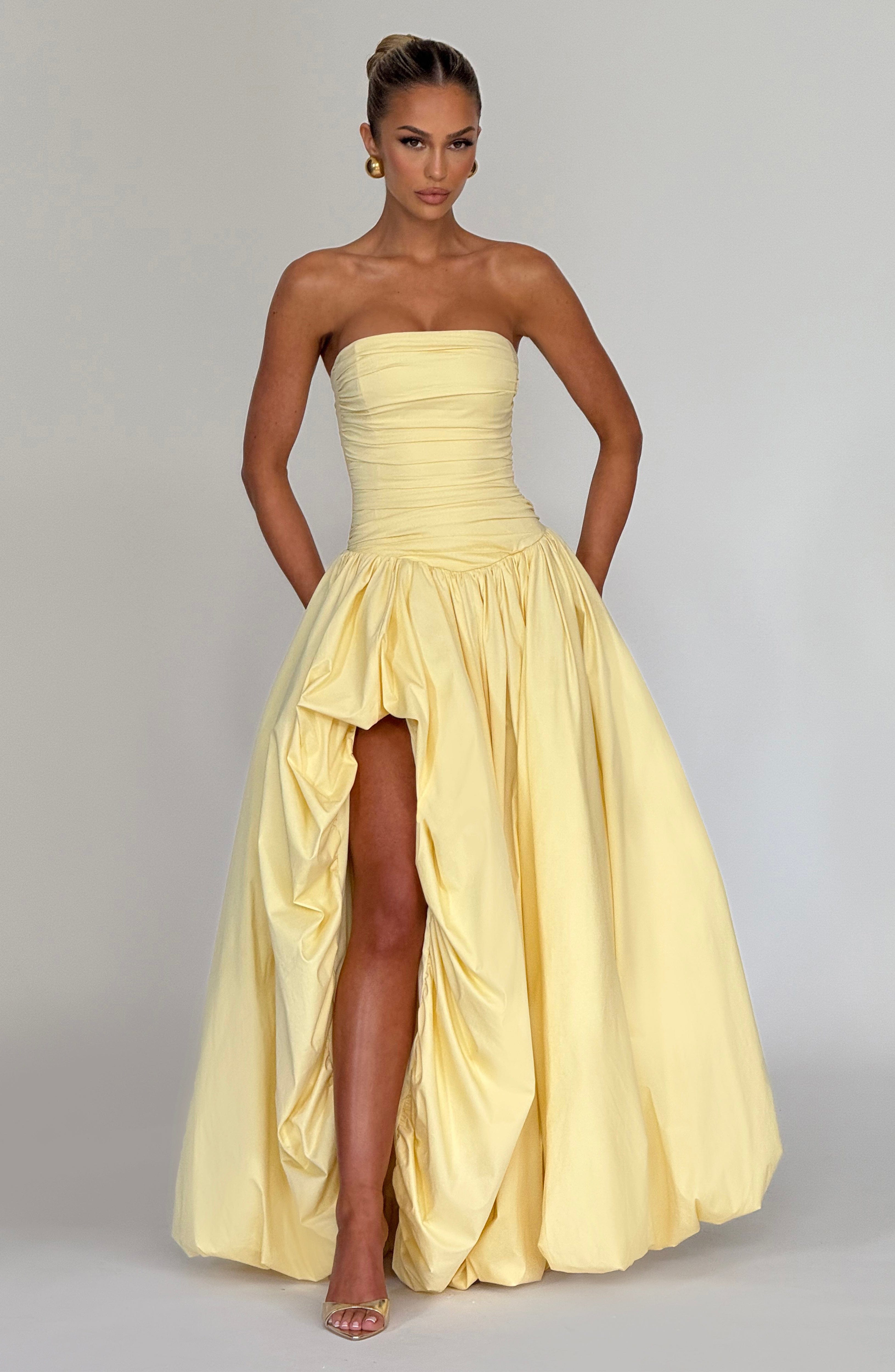 Flourenne Jilena Maxi Dress in Lemon