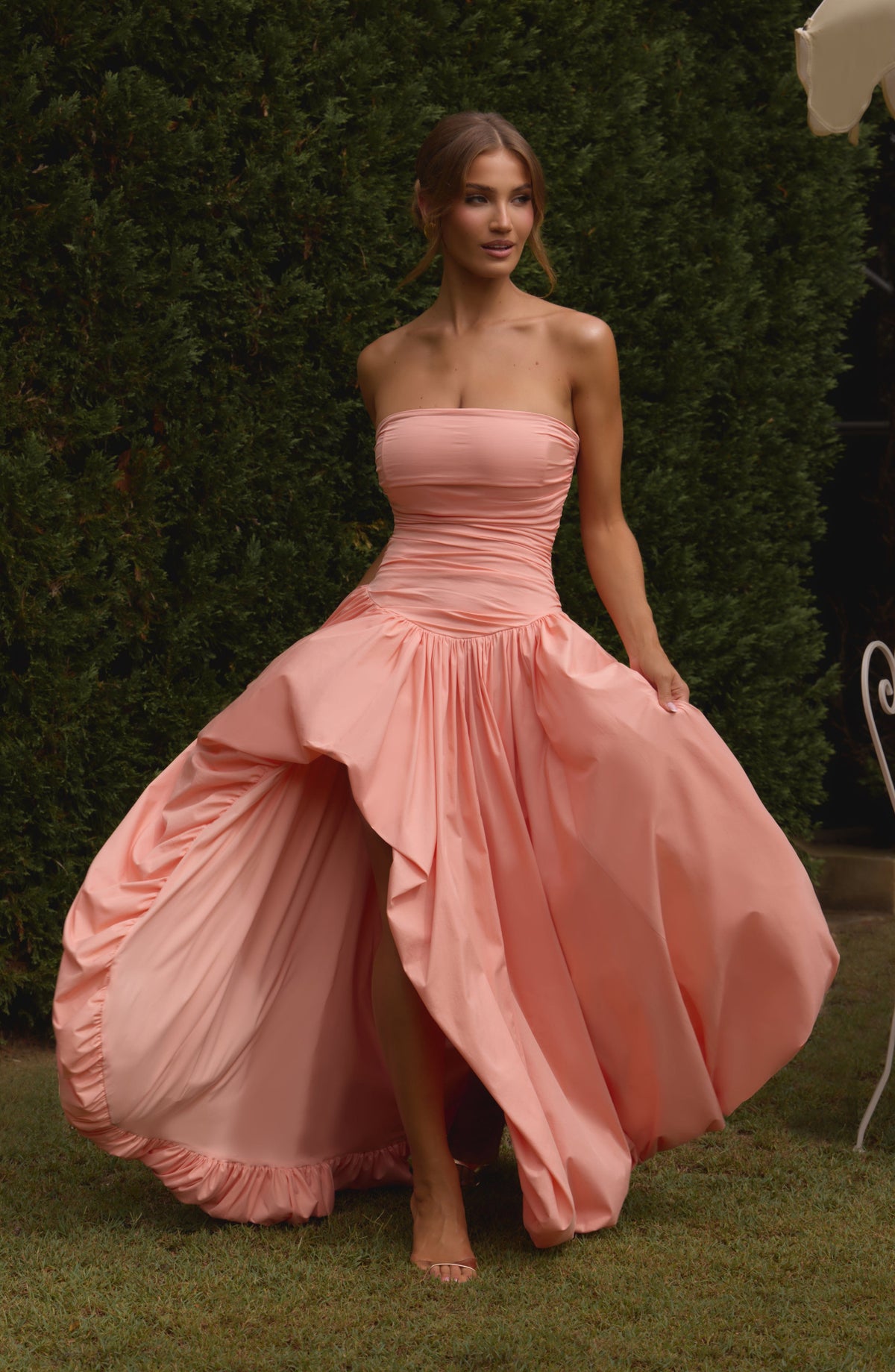 Flourenne Jilena Maxi Dress in Peach