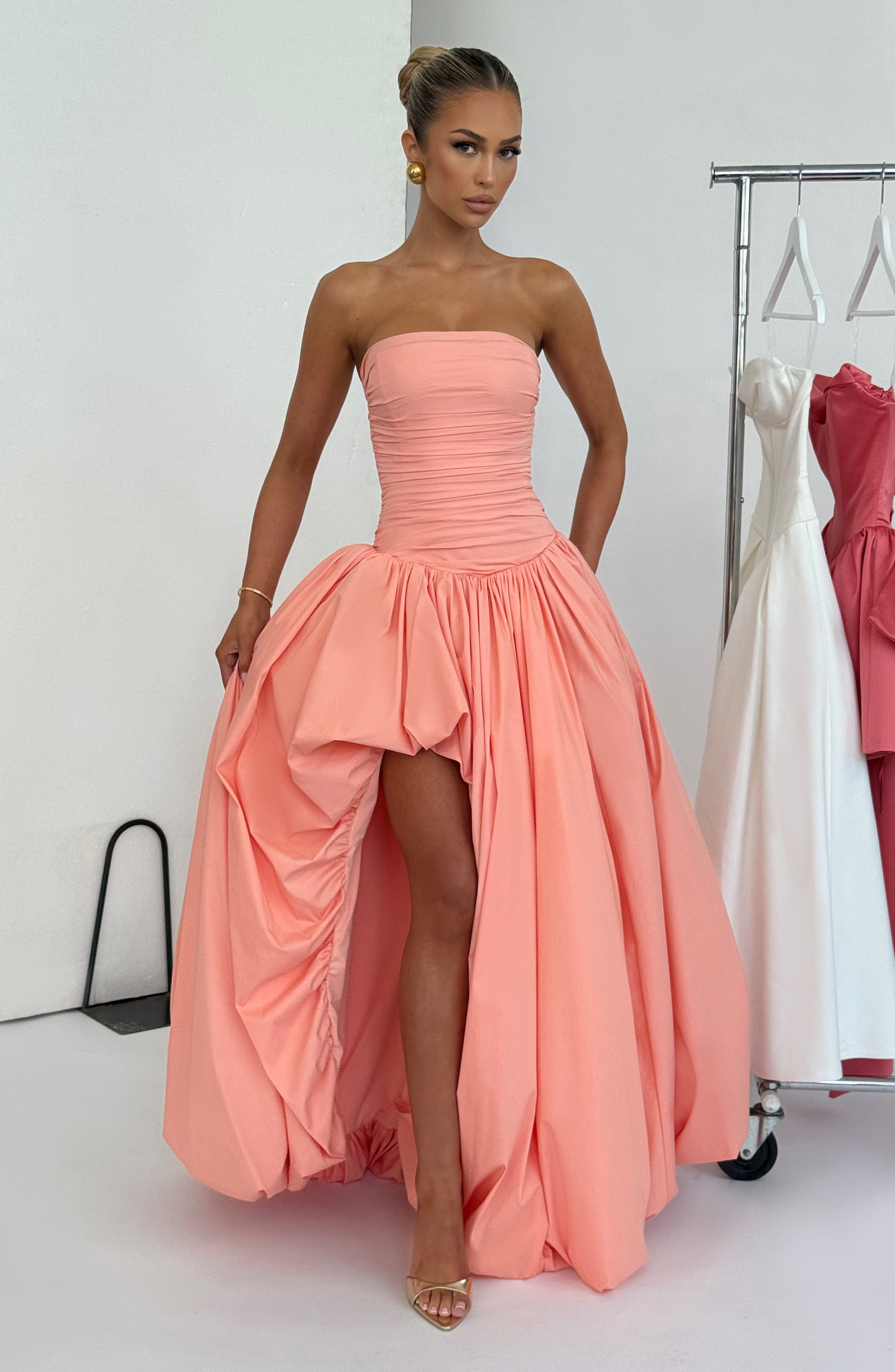Flourenne Jilena Maxi Dress in Peach