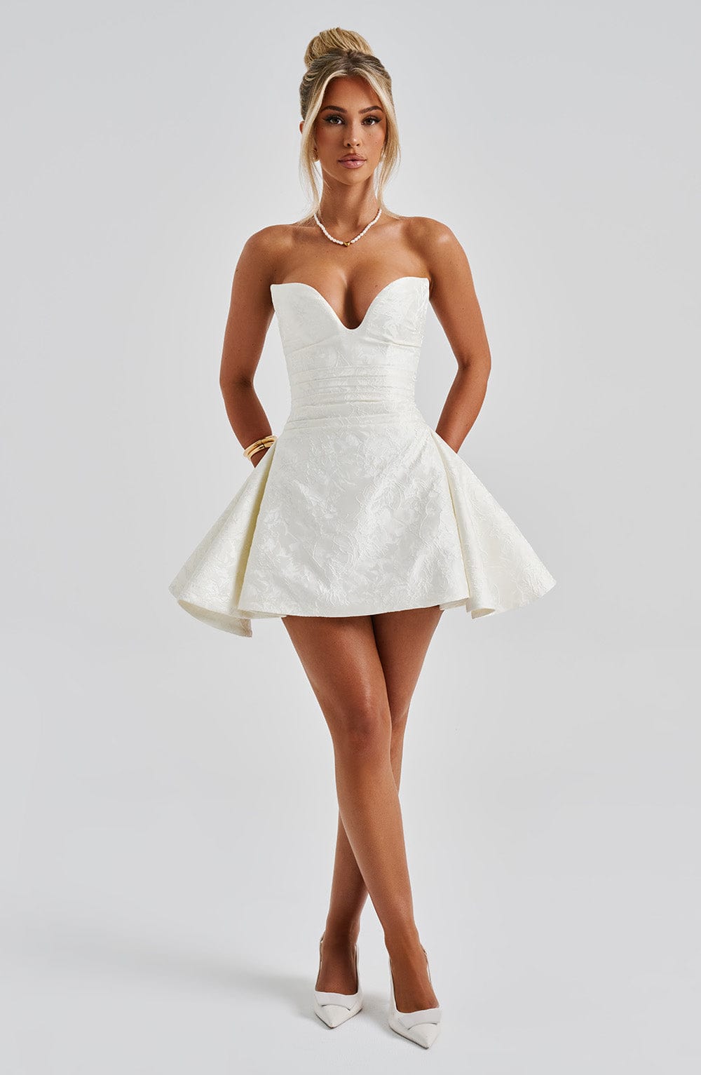 Flourenne Joanie Playsuit in Ivory