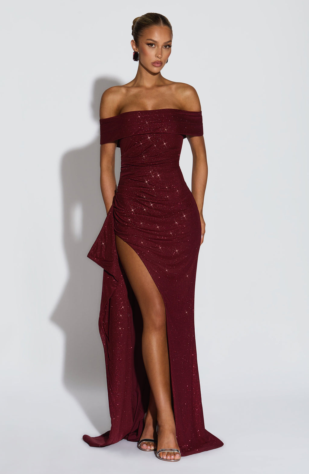 Flourenne Jocelyn Maxi Dress in Wine Sparkle