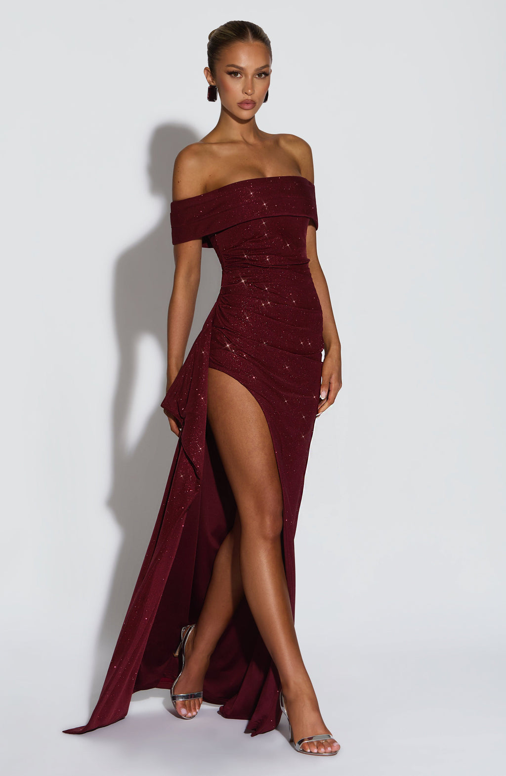 Flourenne Jocelyn Maxi Dress in Wine Sparkle