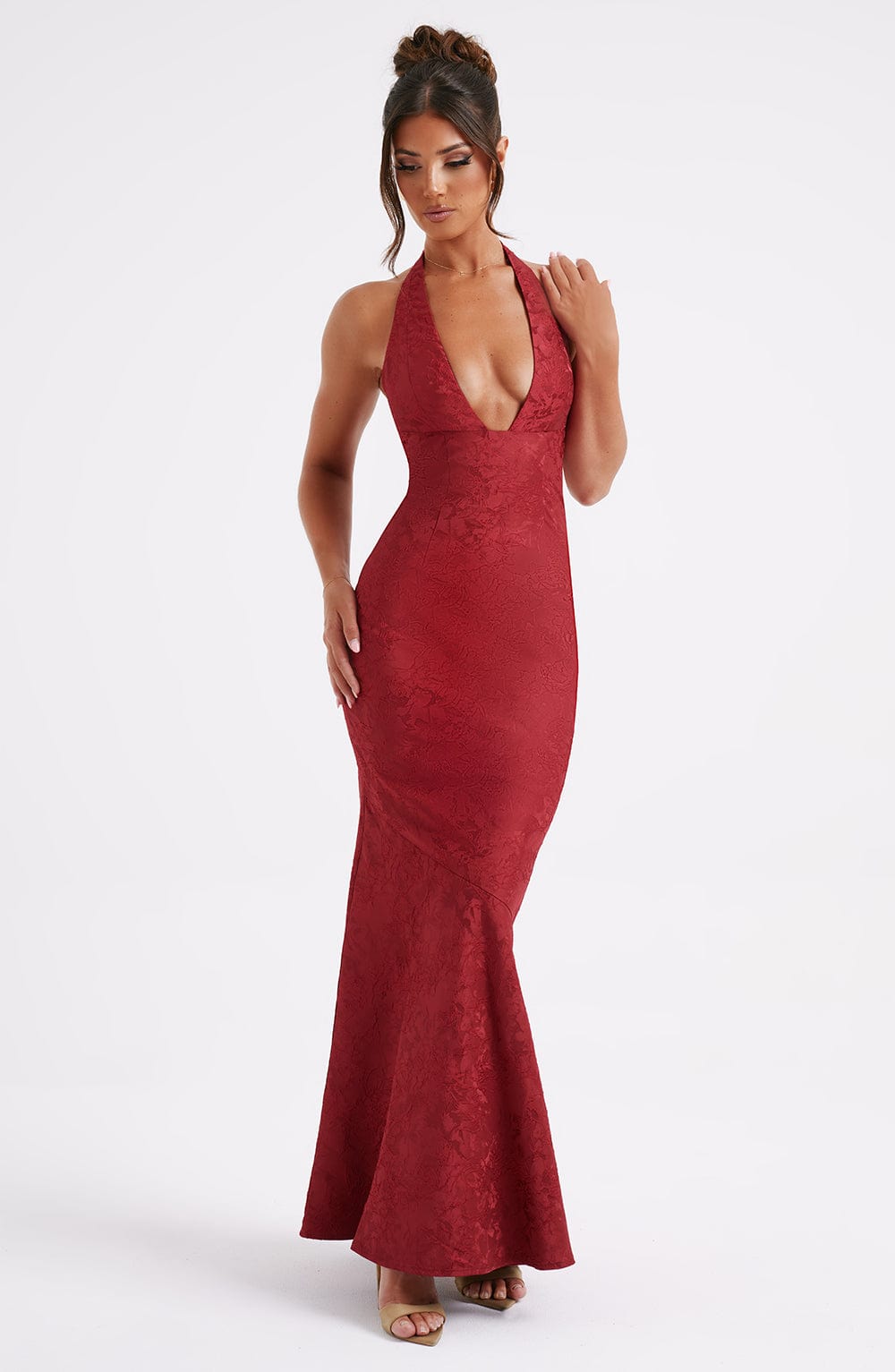 Flourenne Josefina Maxi Dress in Red